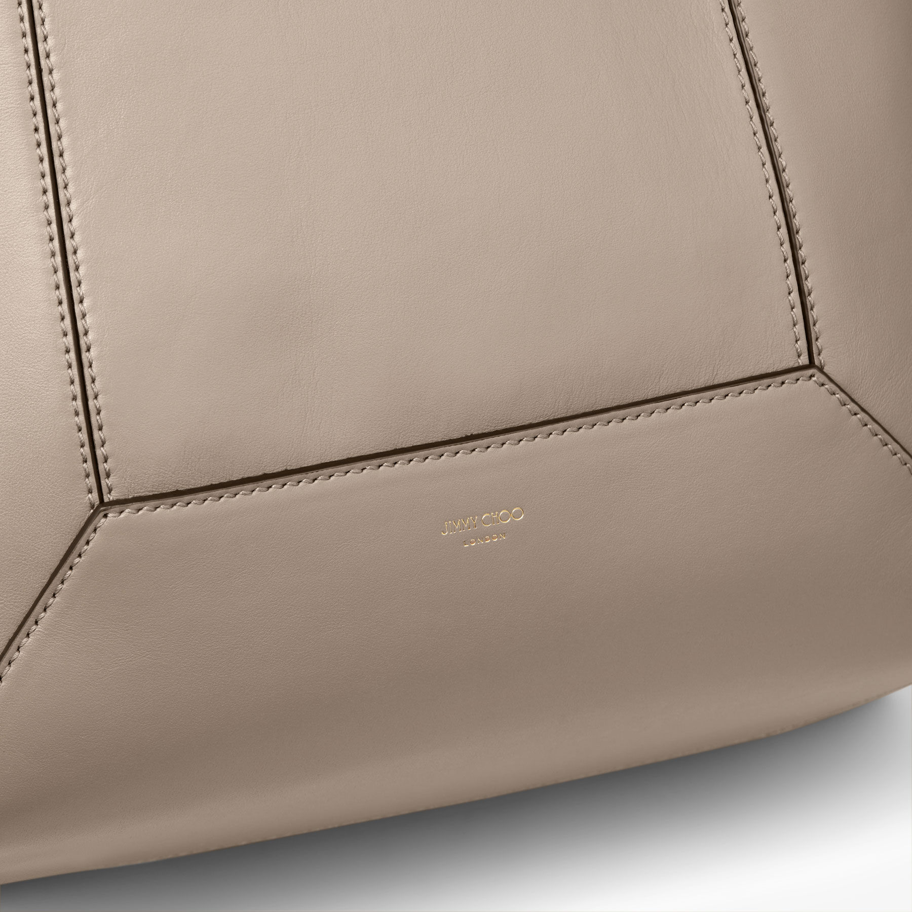 Diamond Tote/M | Taupe Calf Leather Tote Bag | JIMMY CHOO