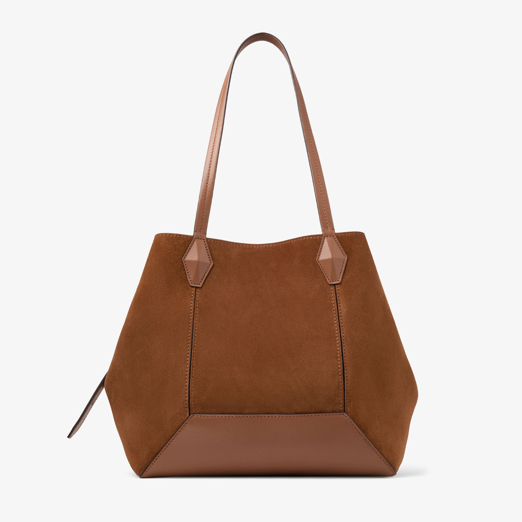 Diamond Tote M | Tan Suede Tote Bag | JIMMY CHOO
