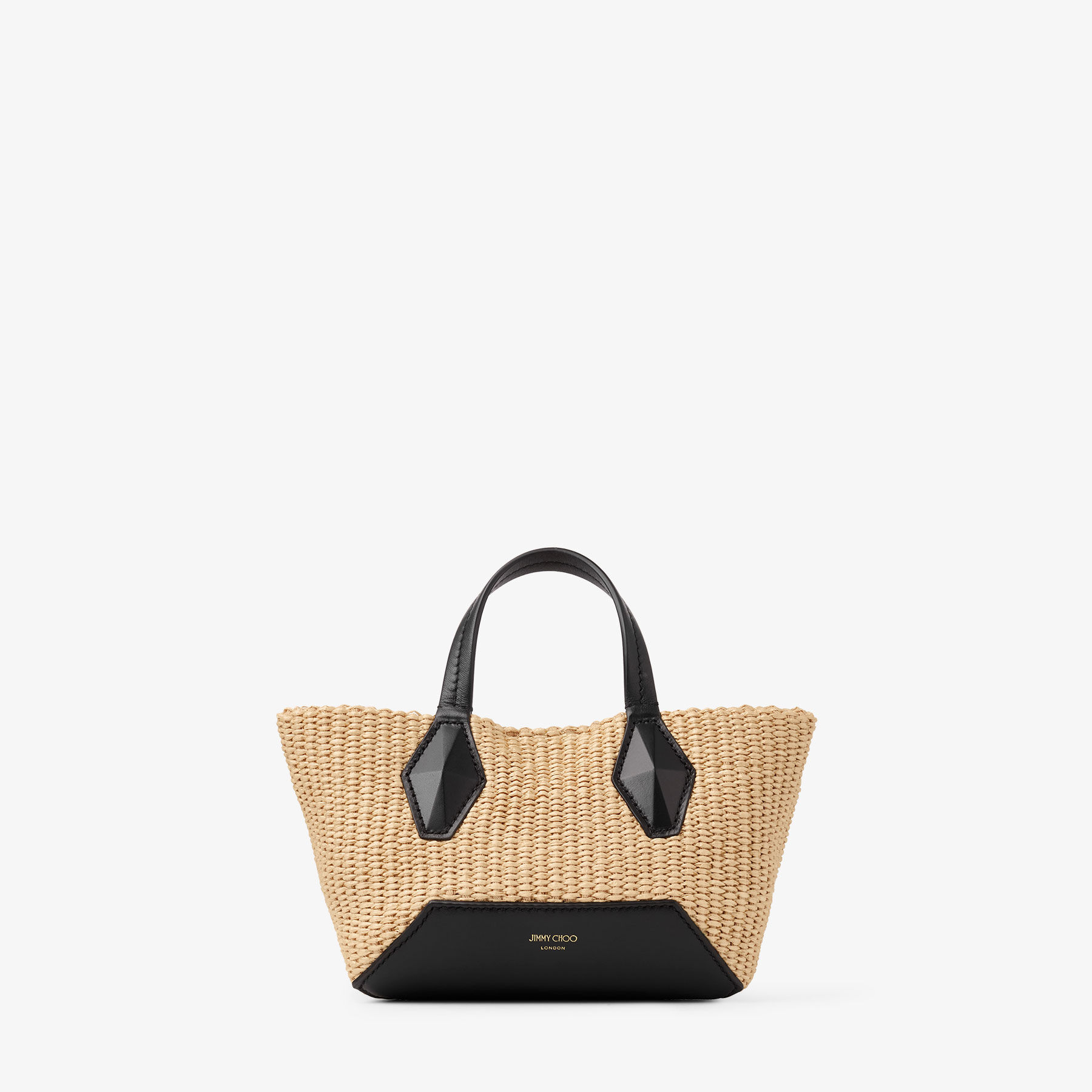 JIMMY CHOO Diamond Tote L ラフィア トートバッグ Diamond | Black Calf Leather Tote Bag | JIMMY CHOO