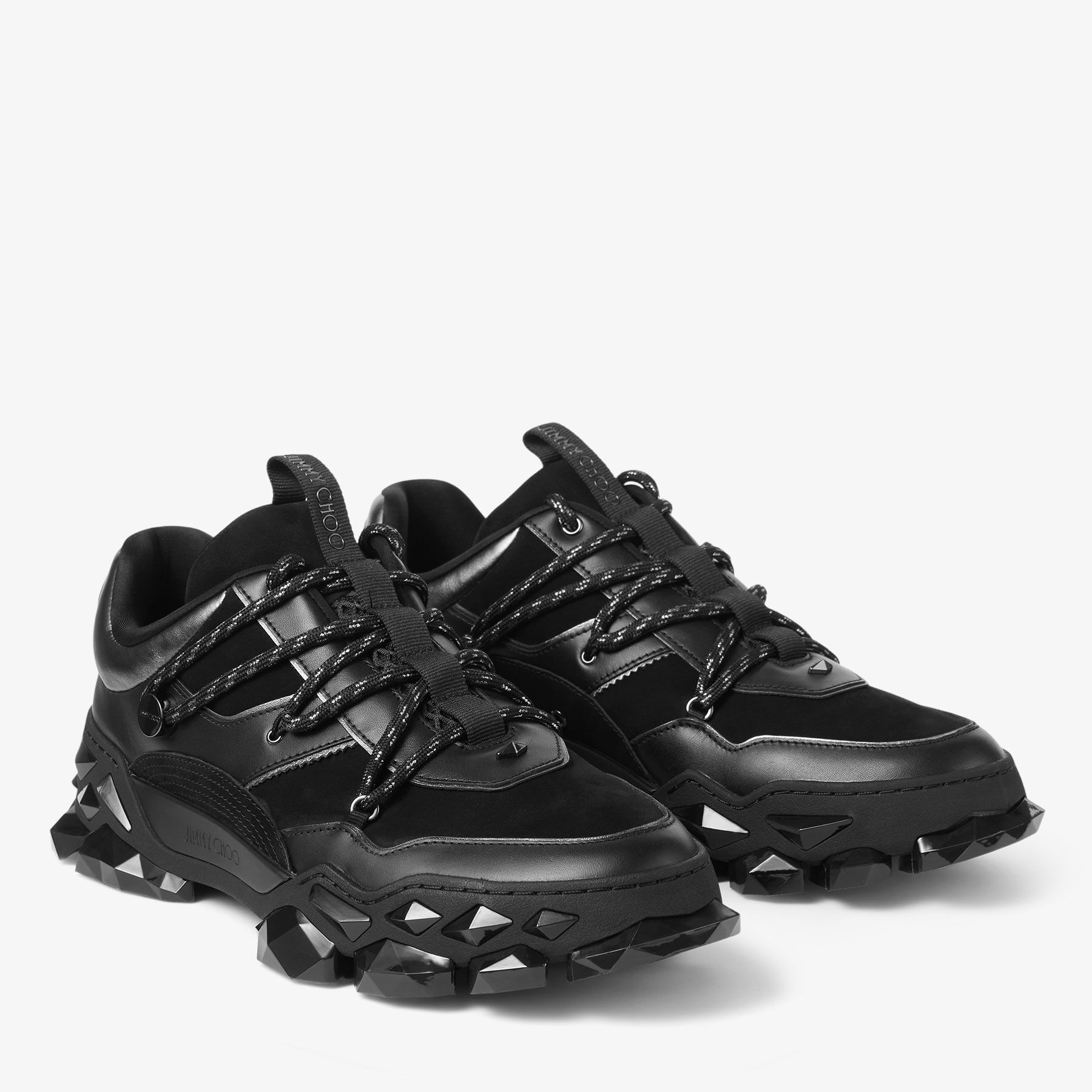 Diamond X II/M | Black Leather Trainers | JIMMY CHOO