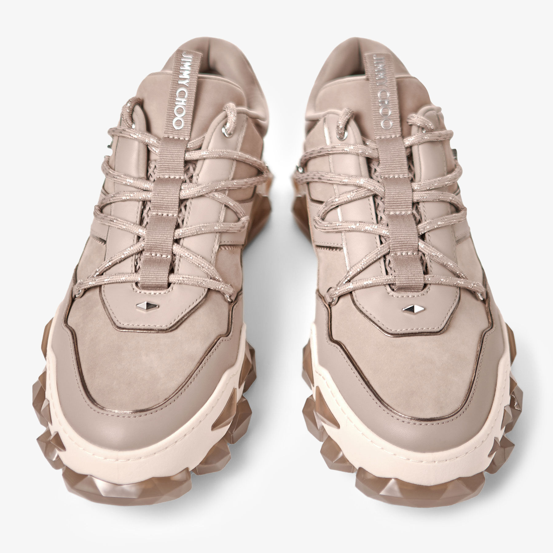 Diamond X II/M |Taupe Leather Trainers | JIMMY CHOO