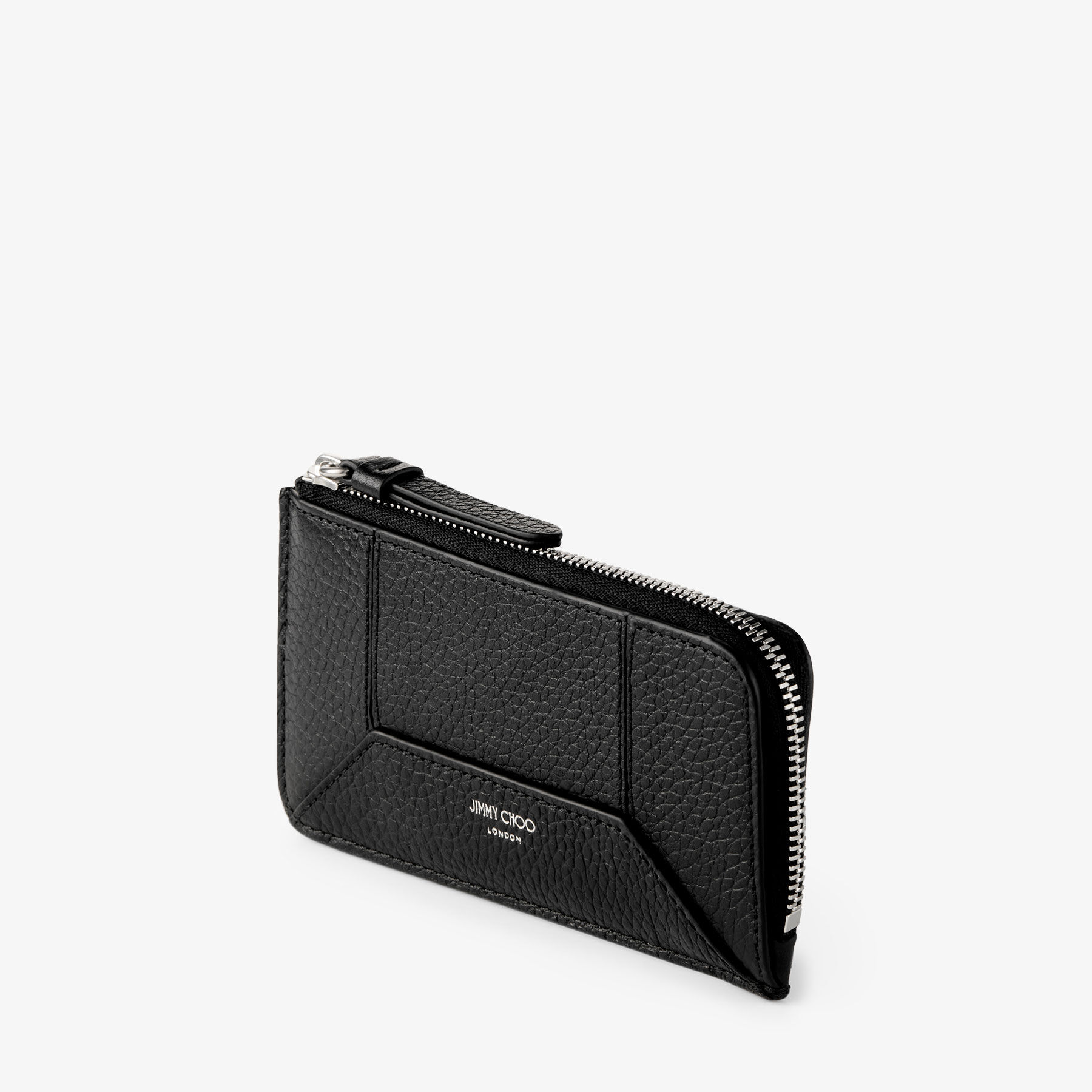 DM Lise-Z M |Black Grainy Calf Leather Card Holder | JIMMY CHOO
