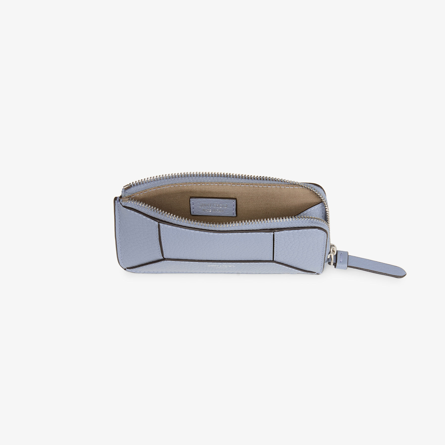 DM Lise-Z M |Blue Haze Grainy Calf Leather Card Holder | JIMMY CHOO US