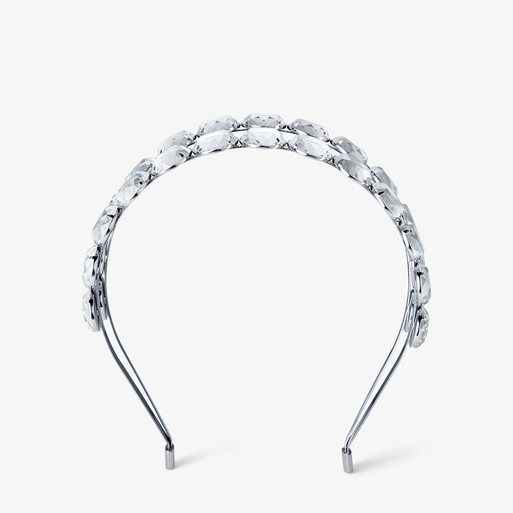 お嬢様の雰囲気が出る♪【Jimmy Choo】クリスタル ヘッドバンド Double Row Headband | Silver-Finish Crystal Headband | JIMMY