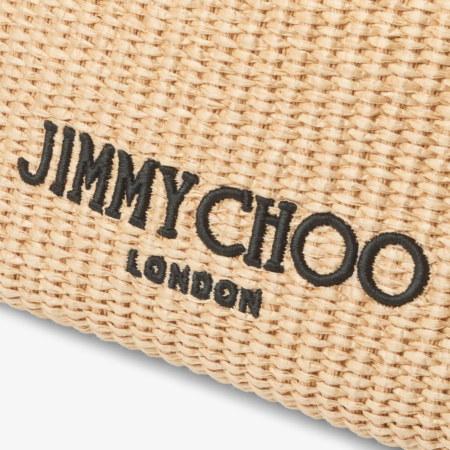 Drawstring Pouch Top Handle | Natural and Black Soft Raffia