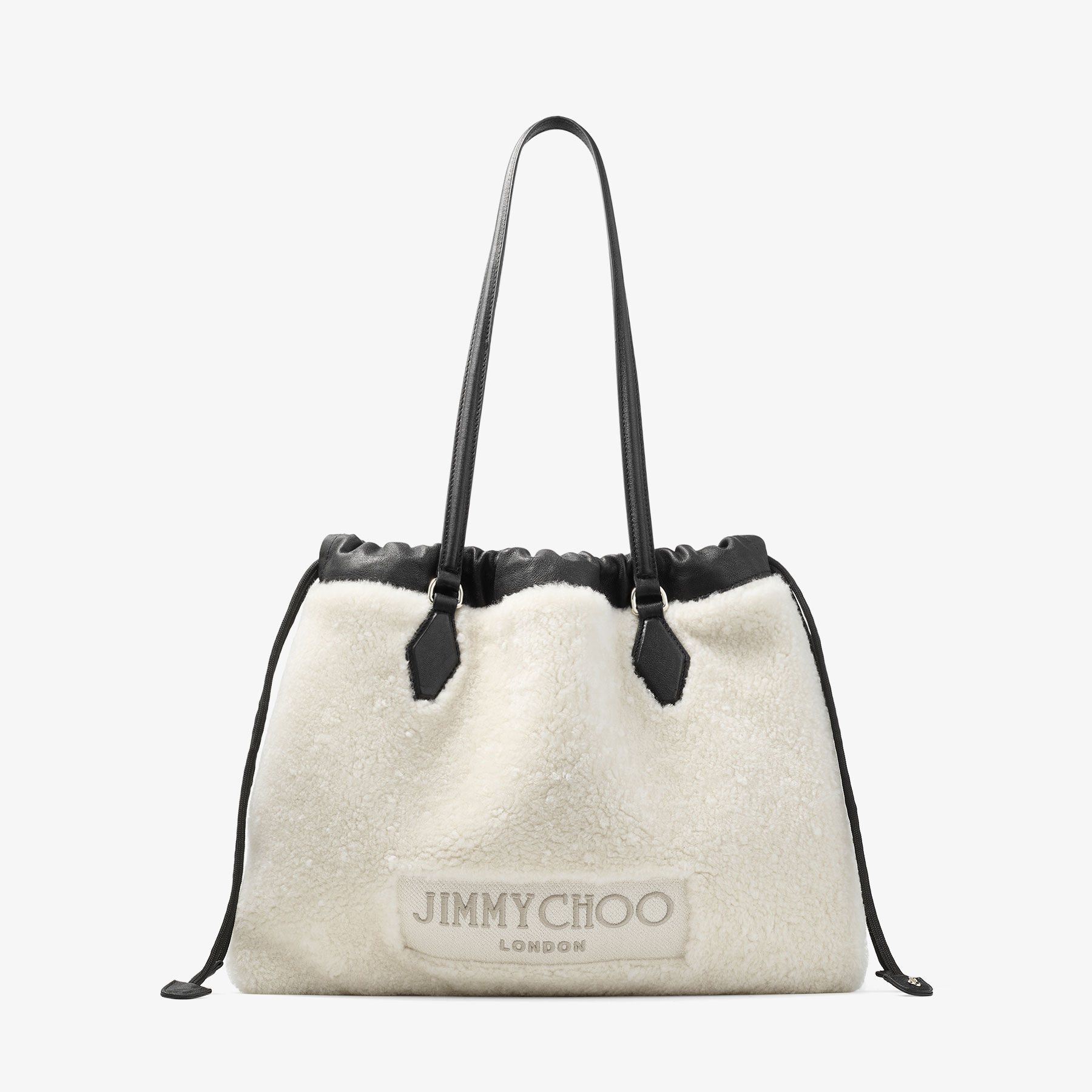 Jimmy choo バッグ Bon Bon | Black Satin Bag with Crystal Handle | JIMMY CHOO