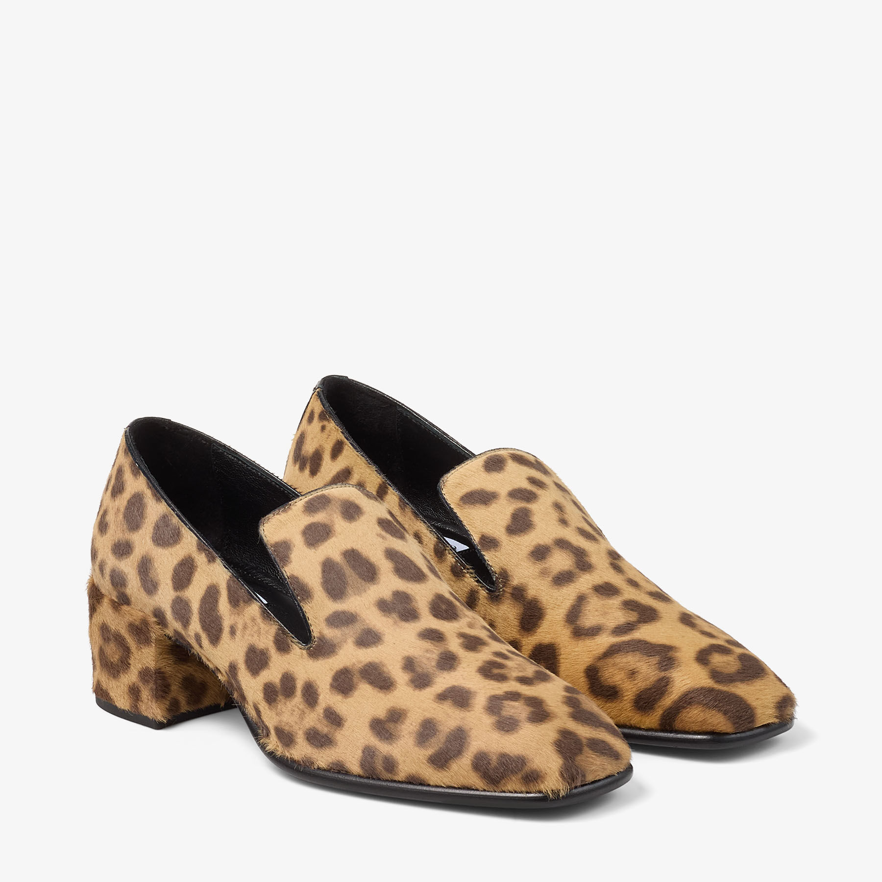 Eliot Slipper 45 F | Natural Leopard Print Pony Leather Slippers