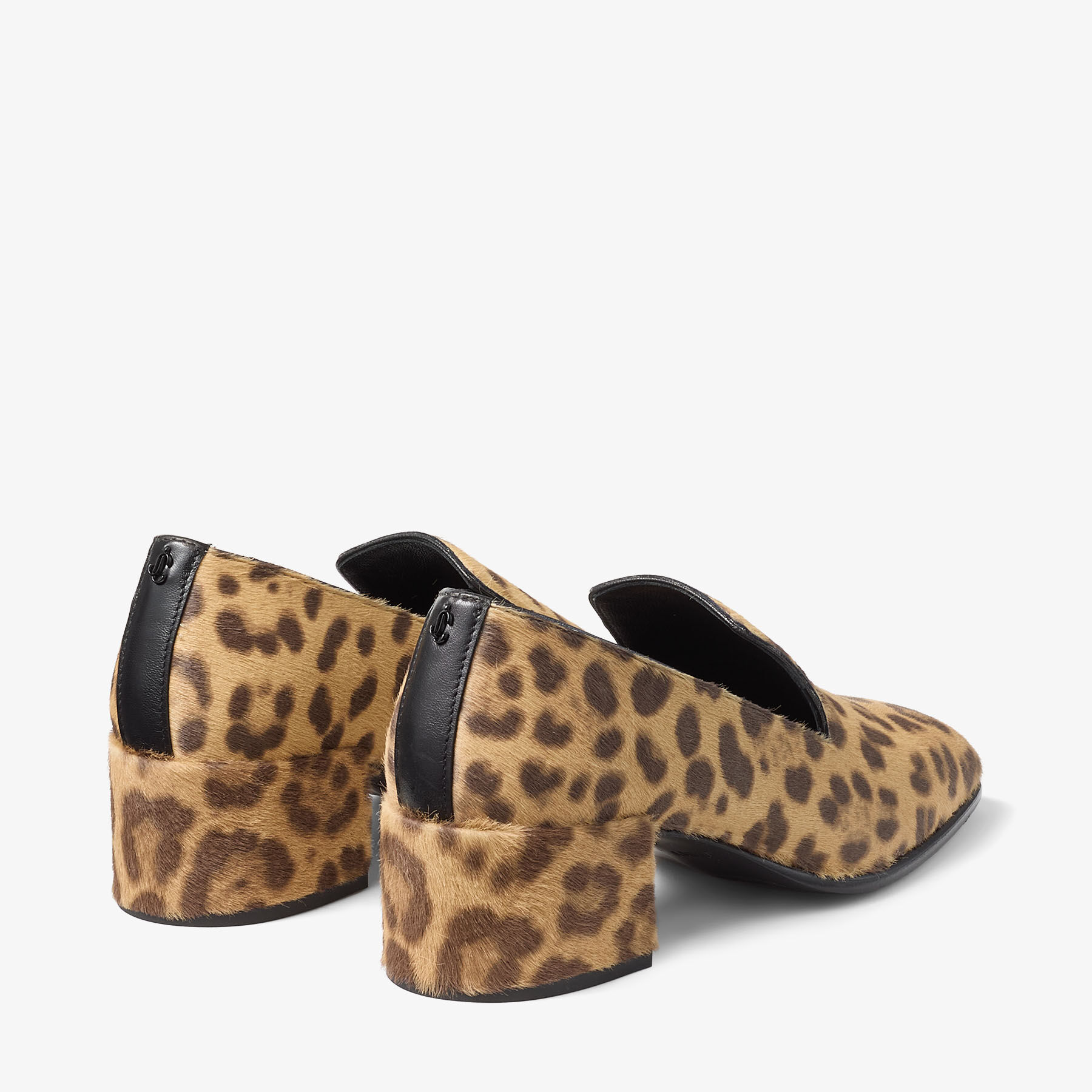 Eliot Slipper 45 F Natural Leopard Print Pony Leather Slippers