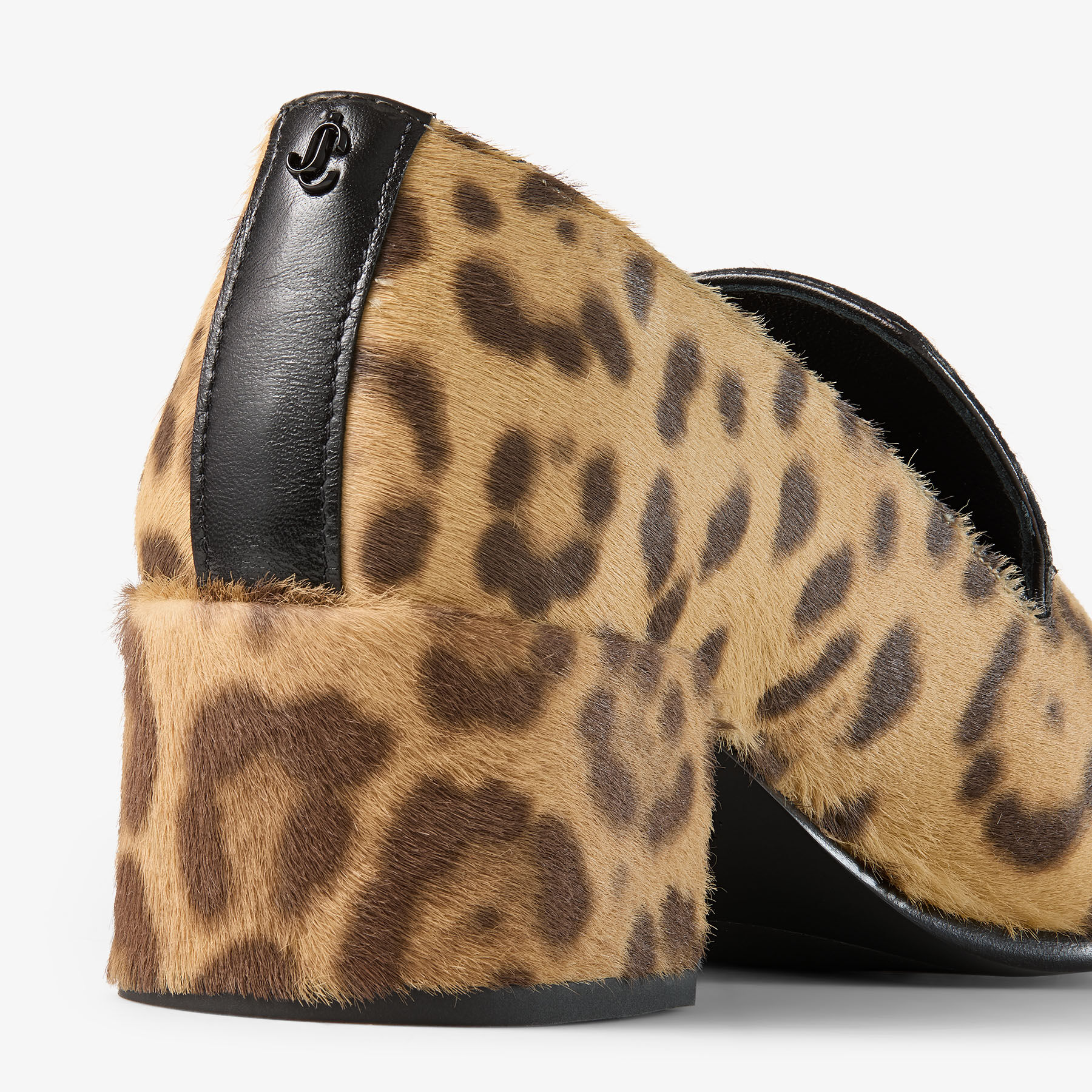 Eliot Slipper 45 F | Natural Leopard Print Pony Leather Slippers