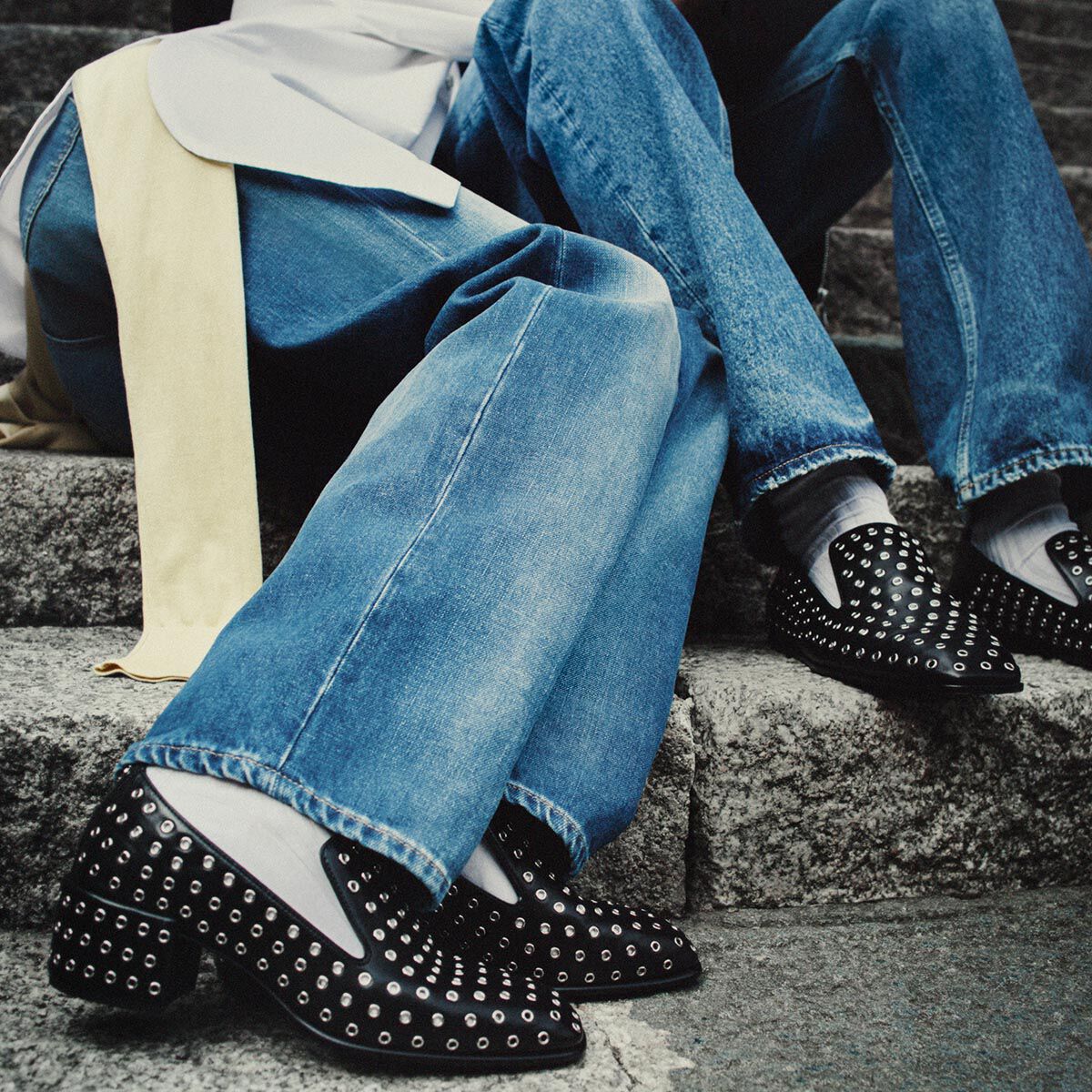 Eliot Slipper 45 F | Black Metallic Nappa Leather Slippers with