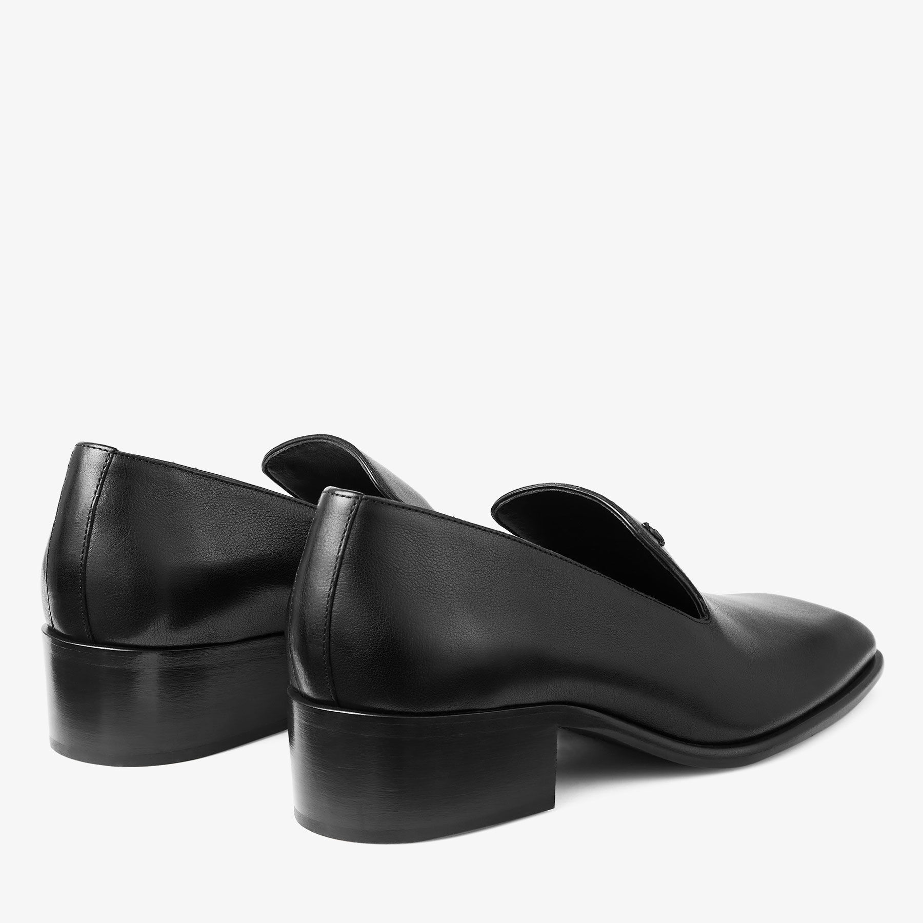 イーモリジュ Eliot Slipper 45 M | Black Vintage Leather Slippers | JIMMY CHOO