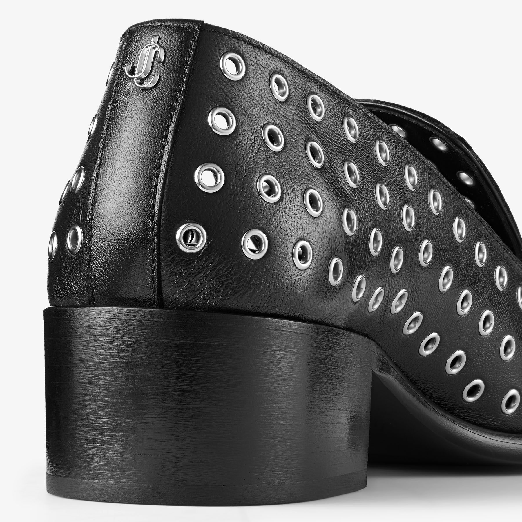 Eliot Slipper 45 M | Black Metallic Nappa Leather Slippers with