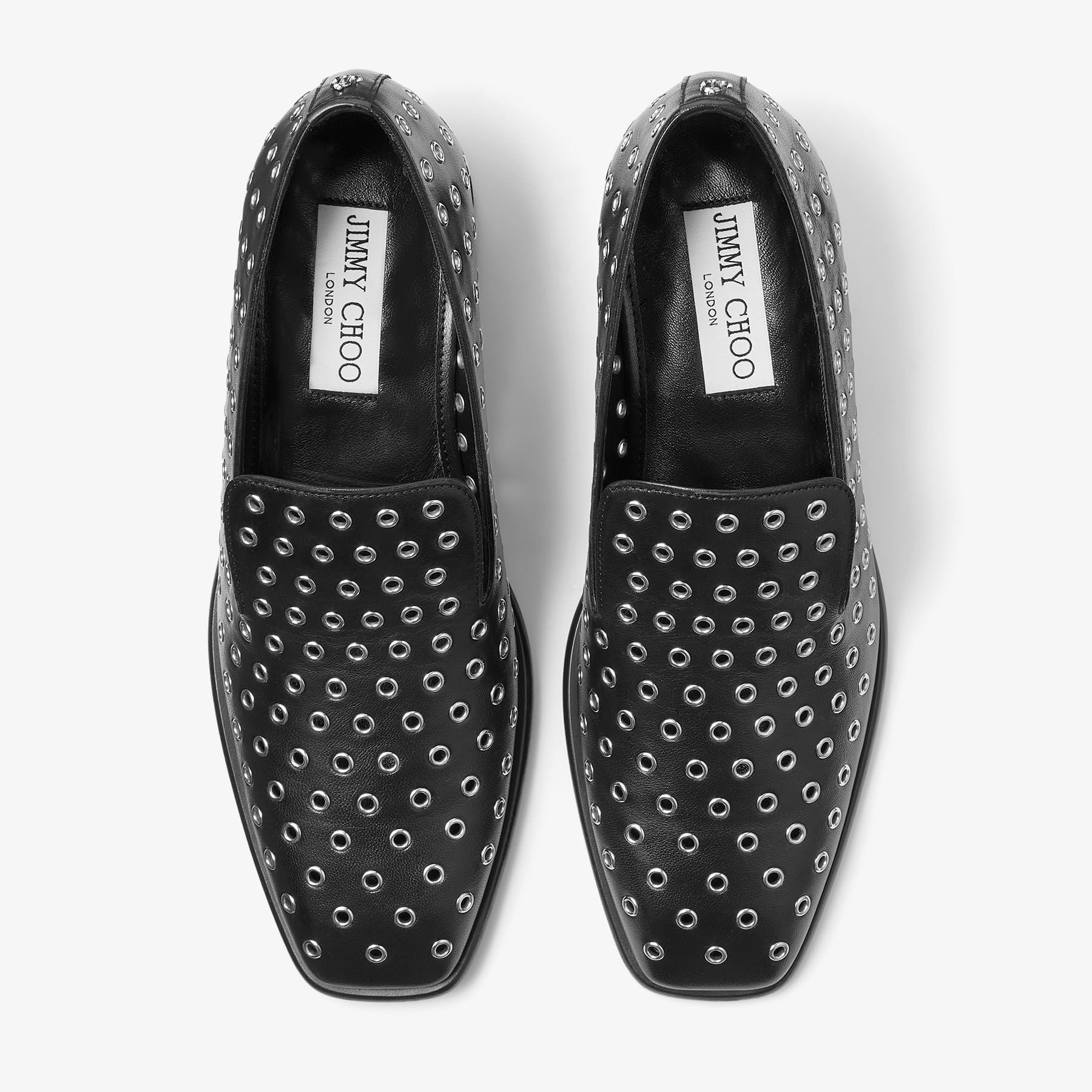 Eliot Slipper 45 M | Black Metallic Nappa Leather Slippers with