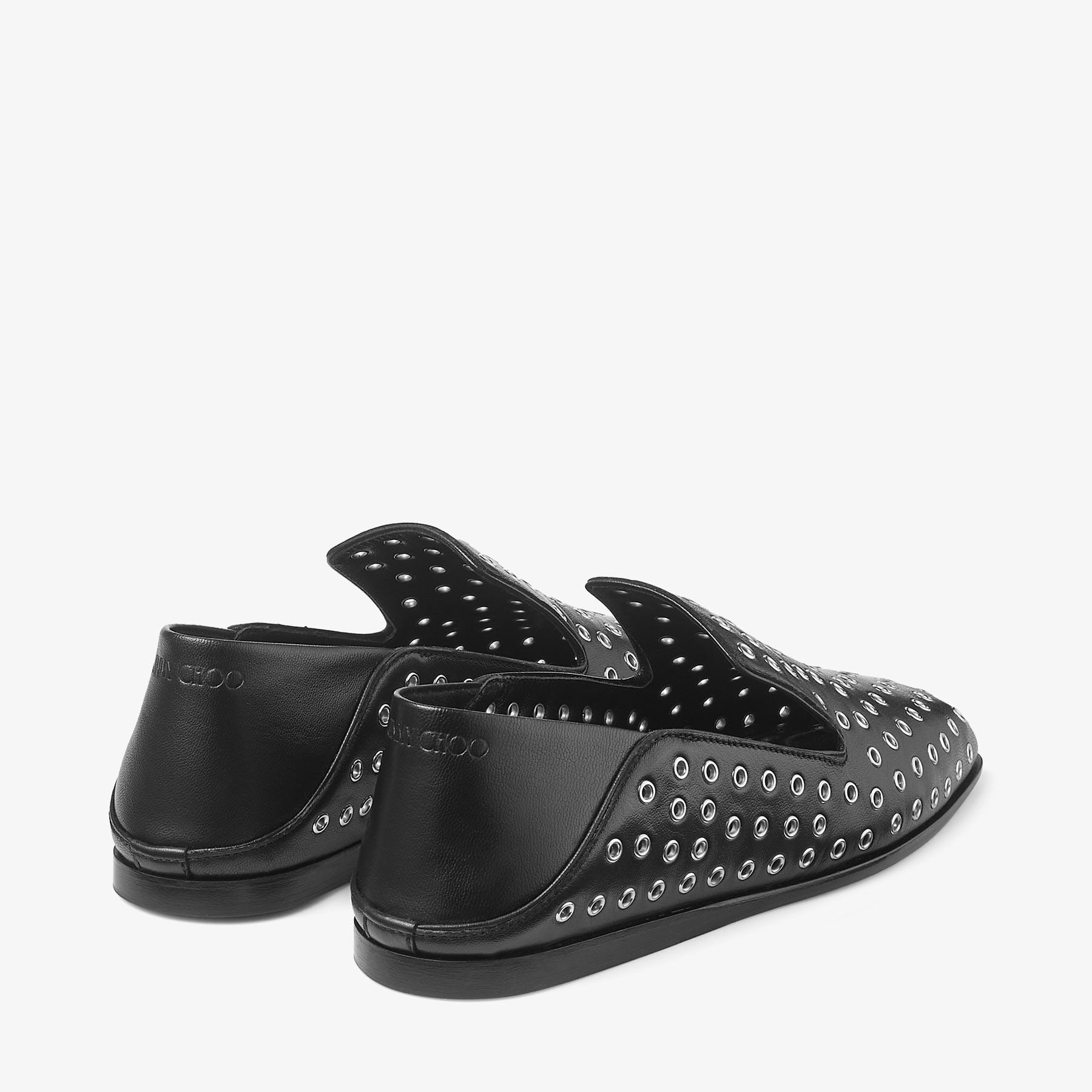 Eliot Slipper F | Black Metallic Nappa Leather Slippers with
