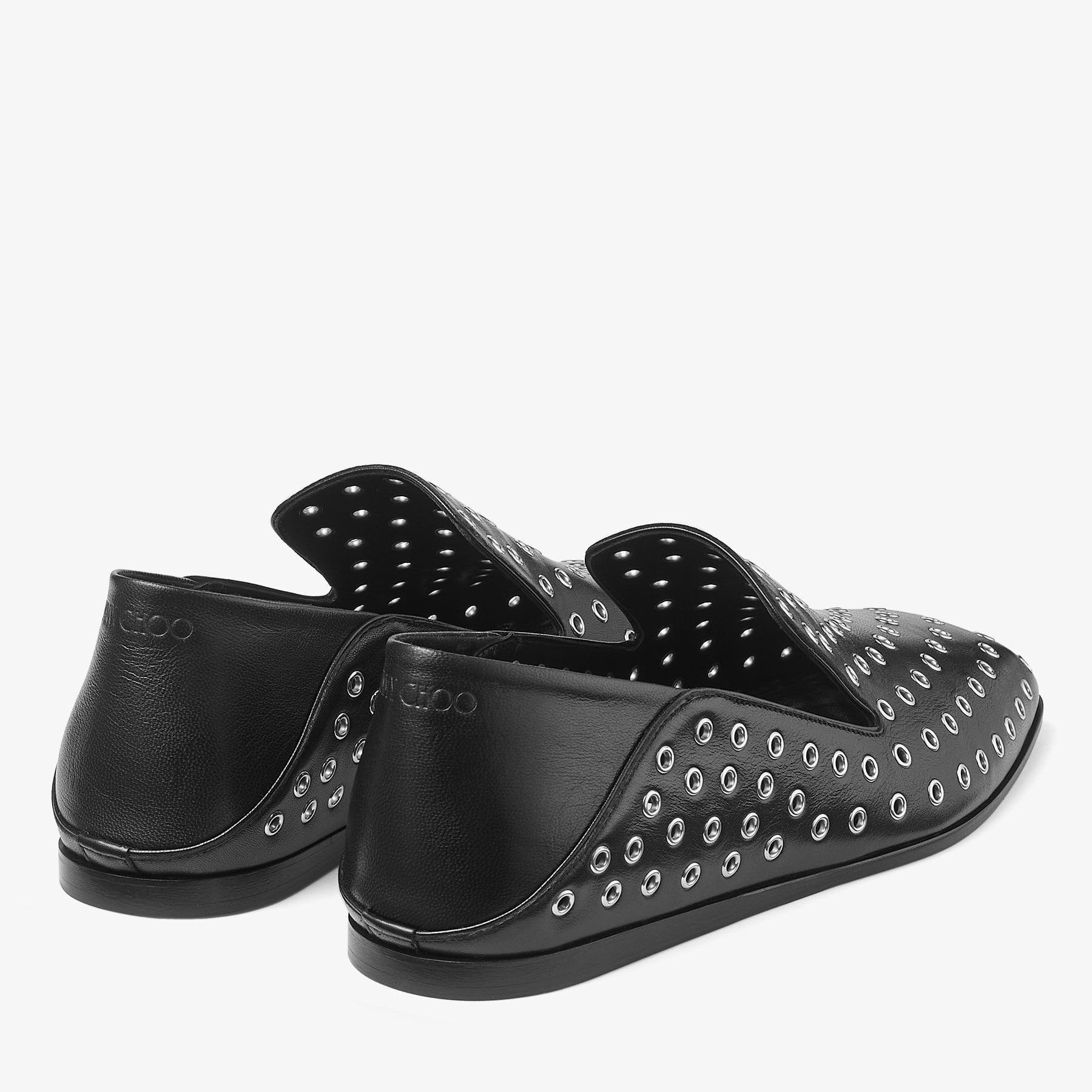 Eliot Slipper M | Black Metallic Nappa Leather Slippers with