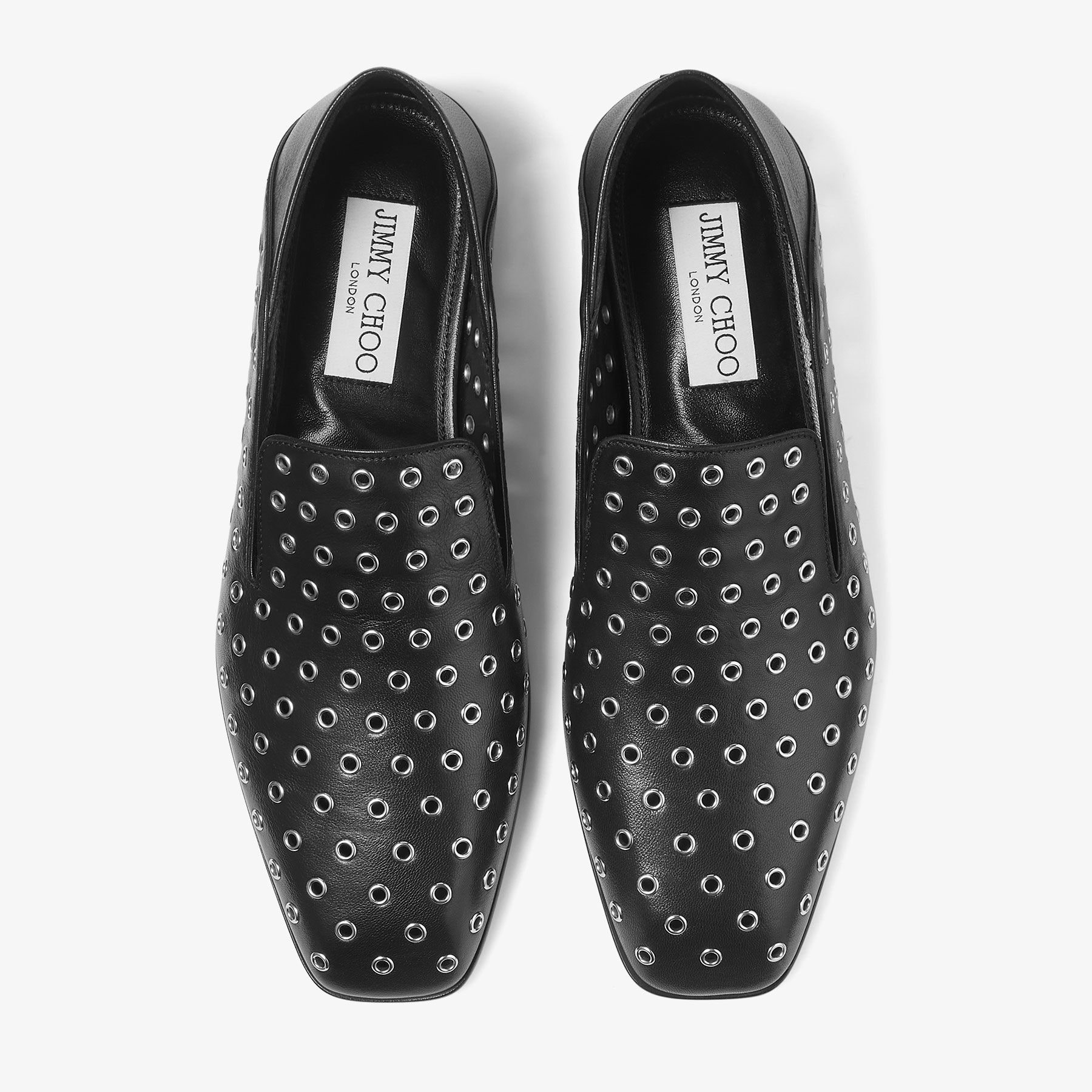 Eliot Slipper M | Black Metallic Nappa Leather Slippers with