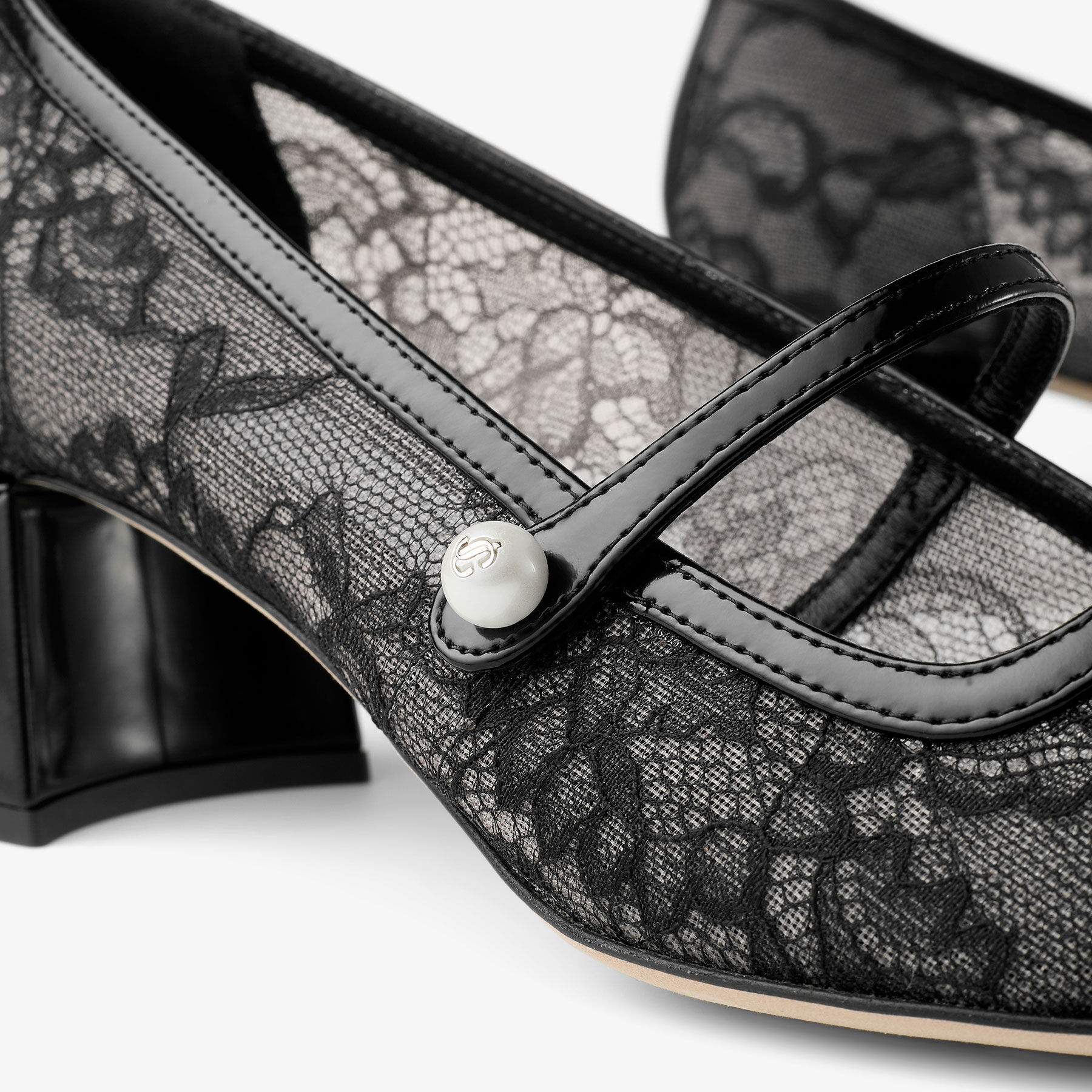Elisa 45 | Black Spazzolato and Jimmy Choo Lace Pumps | JIMMY CHOO Elisa 45 | Black Spazzolato and Jimmy Choo Lace Pumps | JIMMY CHOO