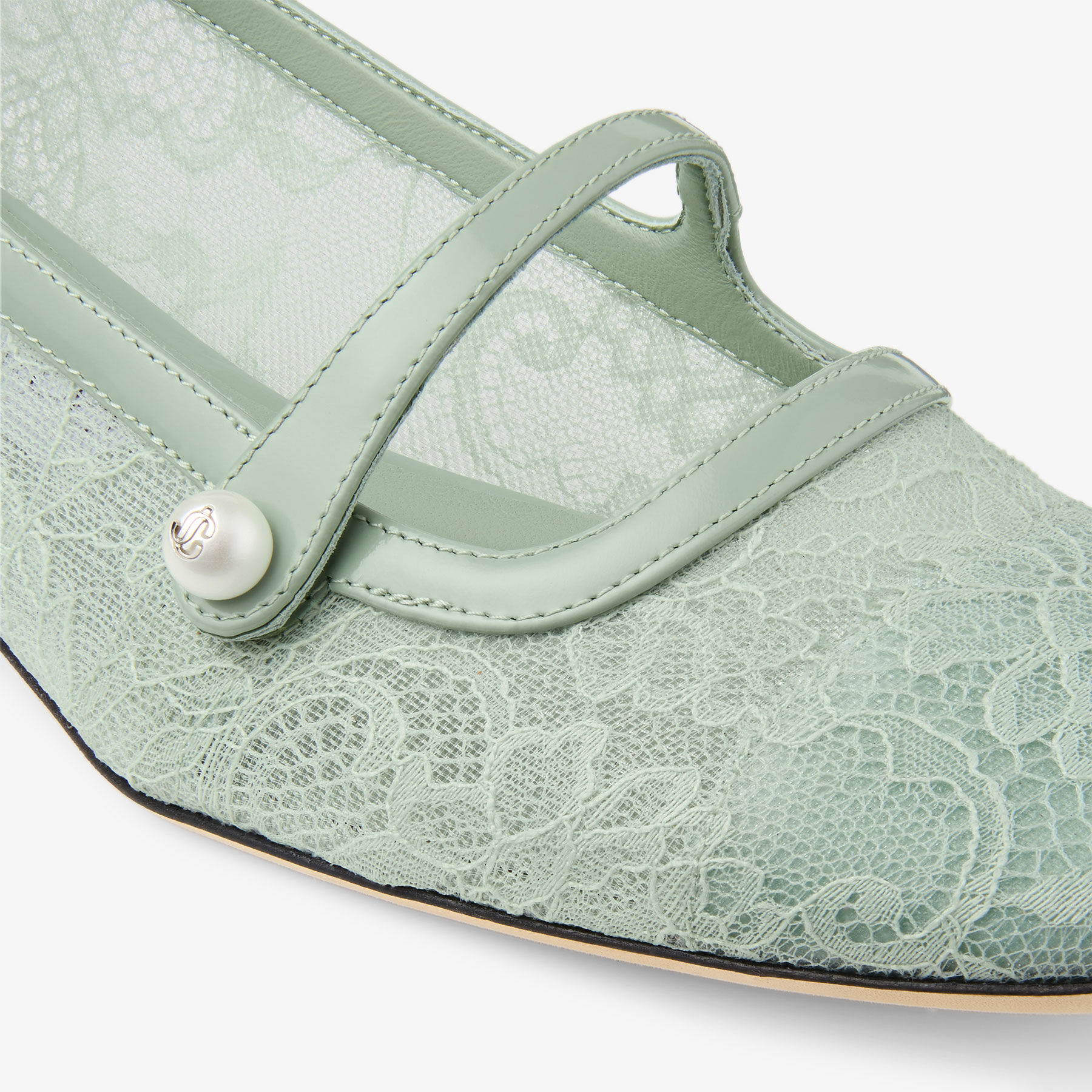 【新品未使用】JIMMY CHOO／CALLIE グリーン Lova Mule Flat | Clover Mix Suede Flats with Beads | JIMMY CHOO
