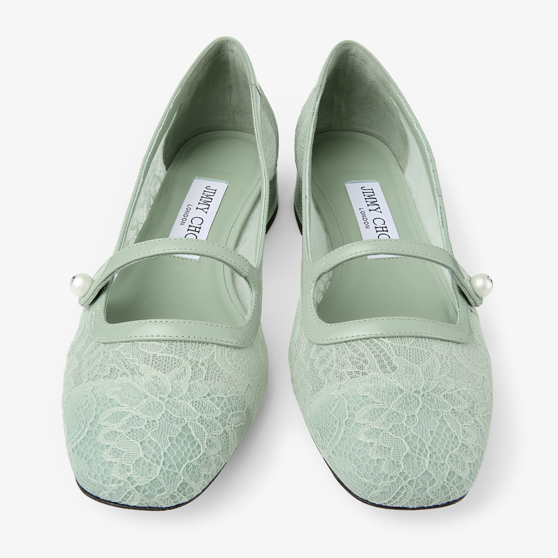 【新品未使用】JIMMY CHOO／CALLIE グリーン Lova Mule Flat | Clover Mix Suede Flats with Beads | JIMMY CHOO