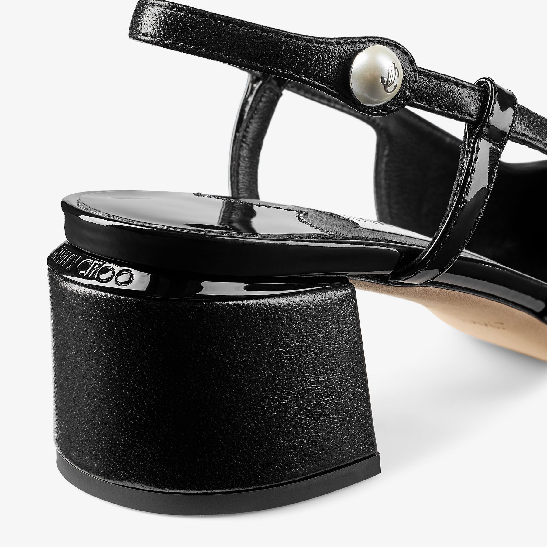 Elisa Sling Back 45 | Black Patent and Nappa Leather Pumps | JIMMY
