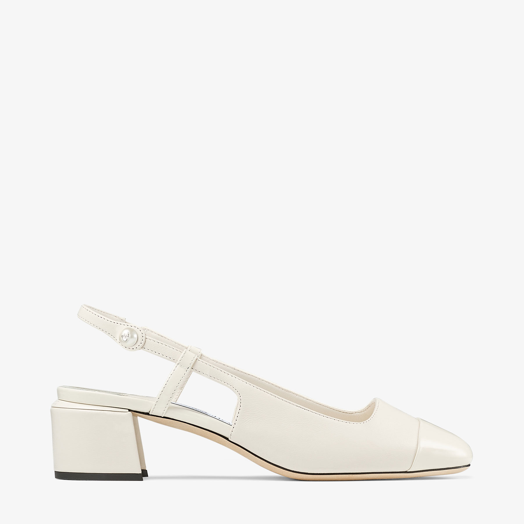 Elisa Sling Back 45 | Latte Patent Leather Pumps | JIMMY CHOO CA