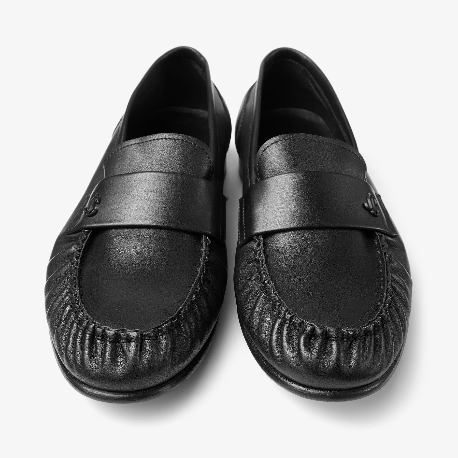 Ellis Loafer F | Black Soft Leather Loafers | JIMMY CHOO