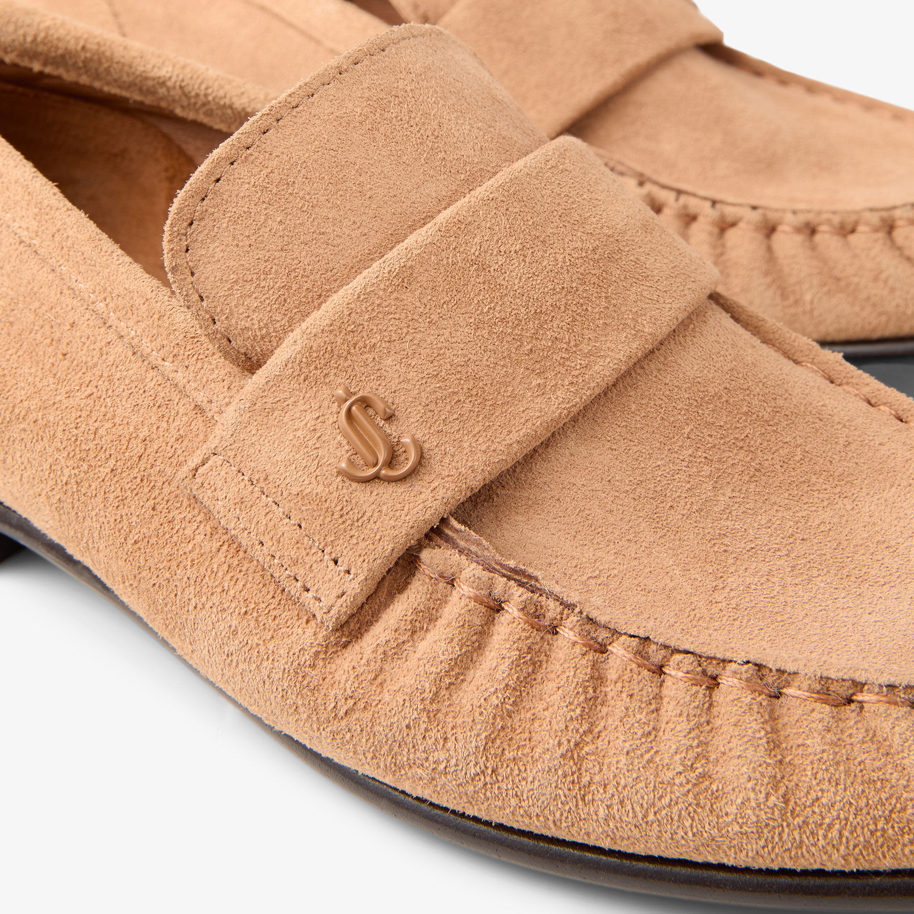 Ellis Loafer F | Toffee Suede Loafers | JIMMY CHOO US