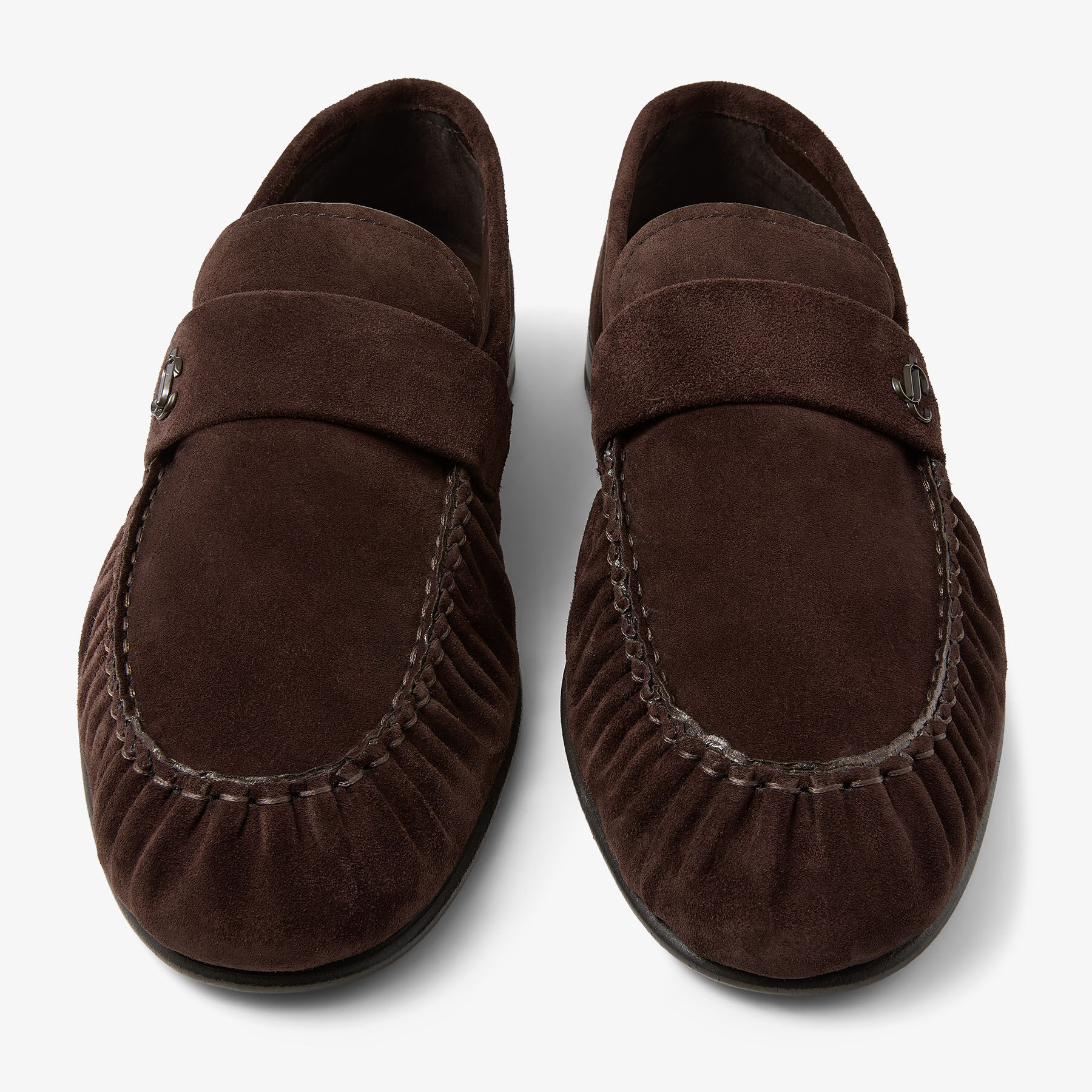 Ellis Loafer M | Chocolate Velvet Suede Loafers | JIMMY CHOO