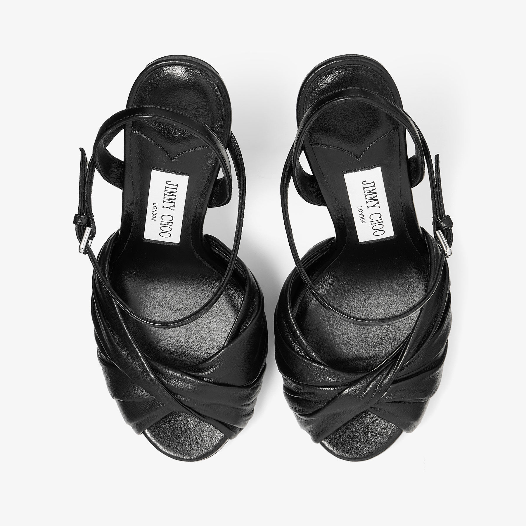 Elly 120 | Black Soft Glove Leather and Shiny Nappa Leather