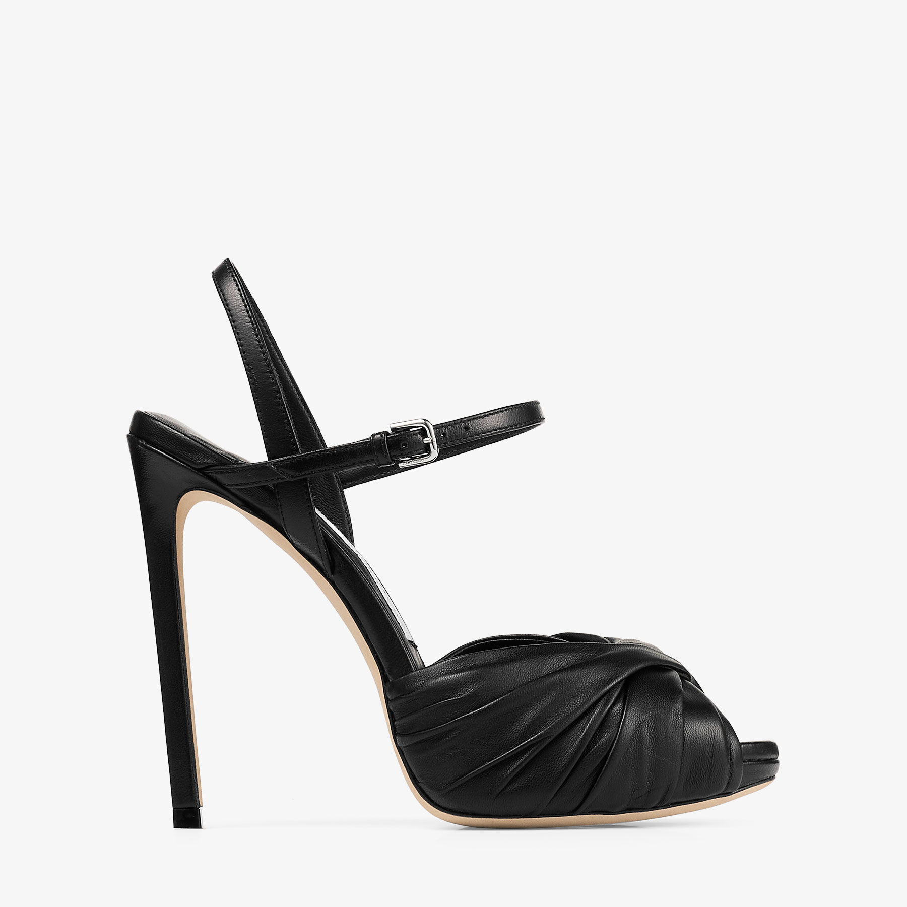 Elly 120 | Black Soft Glove Leather and Shiny Nappa Leather