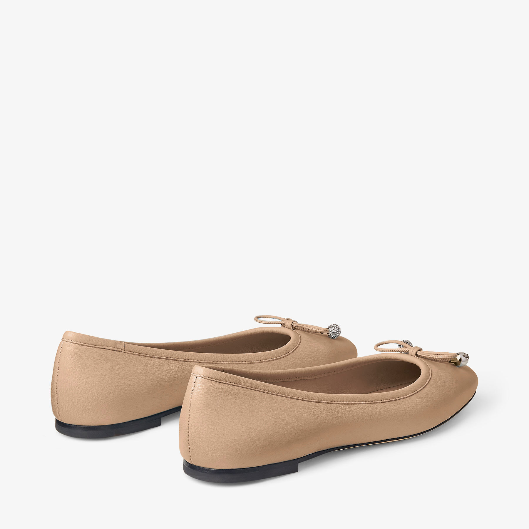 Elme Flat | Biscuit Nappa Leather Flats | New Collection