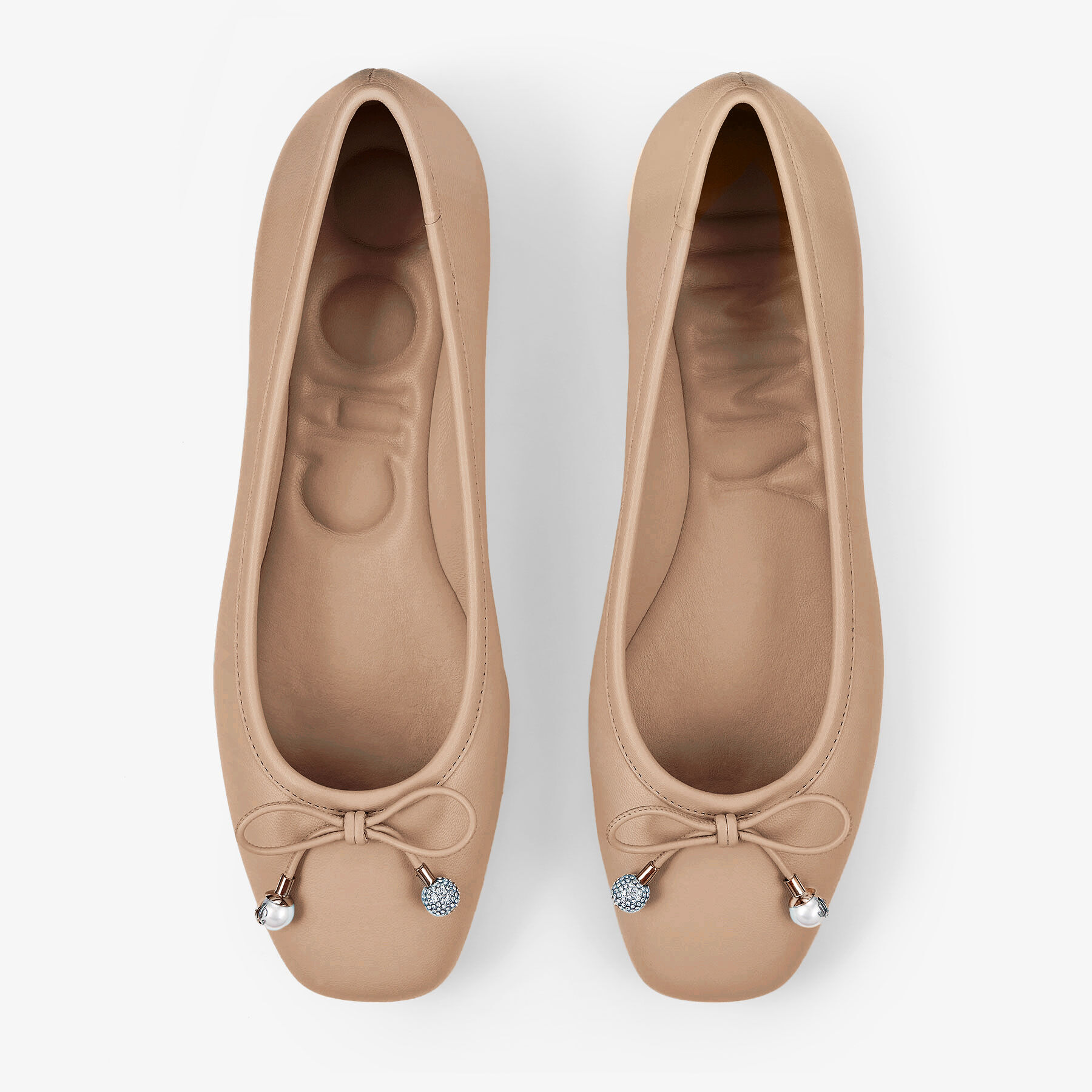 Elme Flat | Biscuit Nappa Leather Flats | New Collection