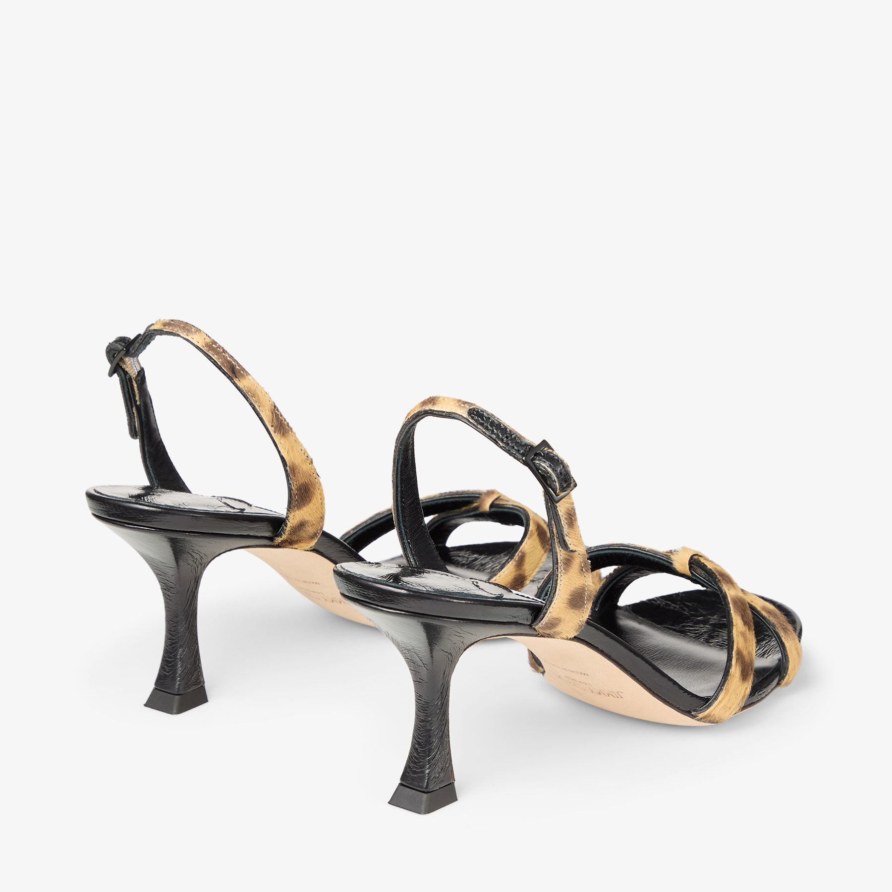 【lamb leather】豹柄ハラコgroove Elsy 70 | Natural Leopard Print Pony Sandals | JIMMY CHOO