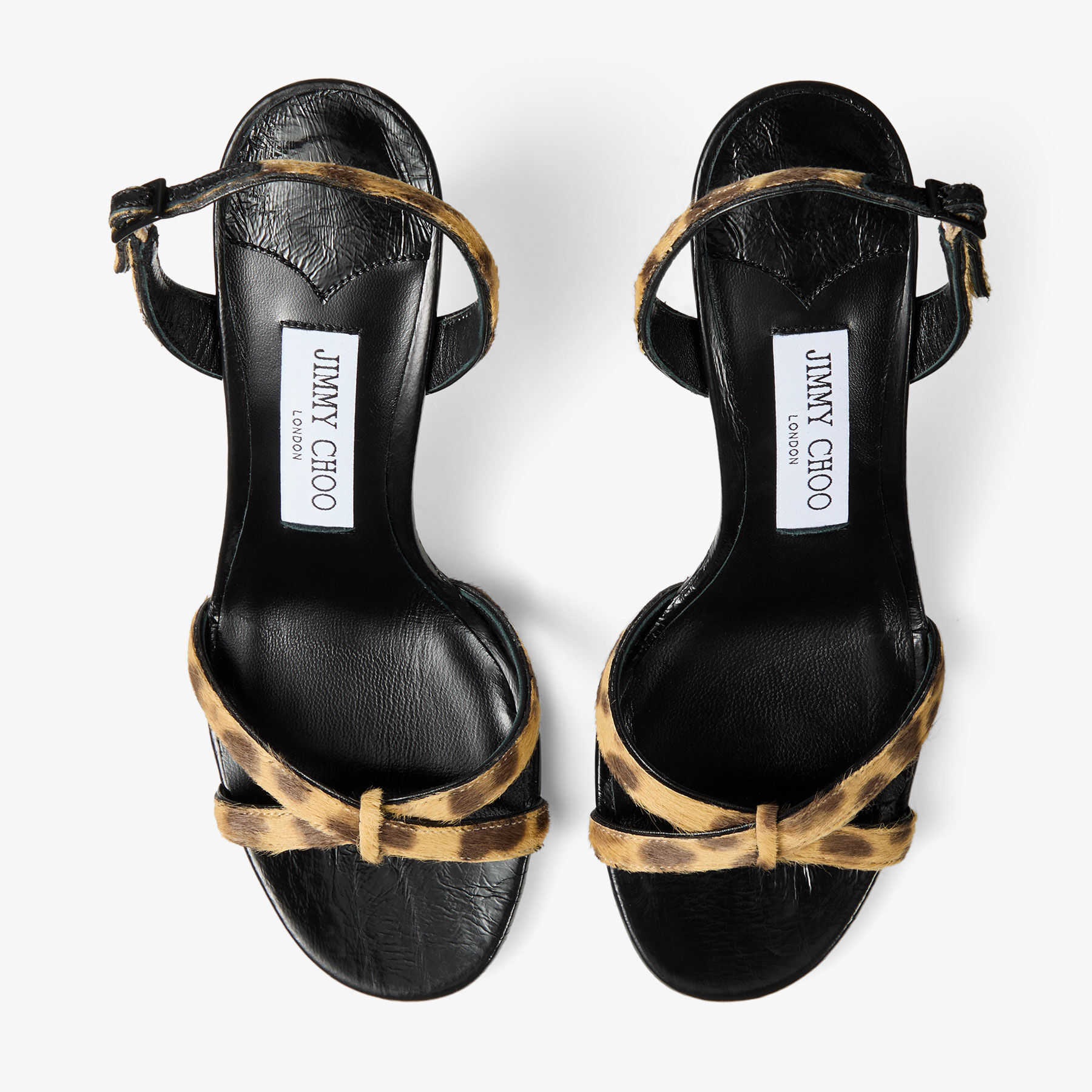 Elsy 70 | Natural Leopard Print Pony Sandals | JIMMY CHOO