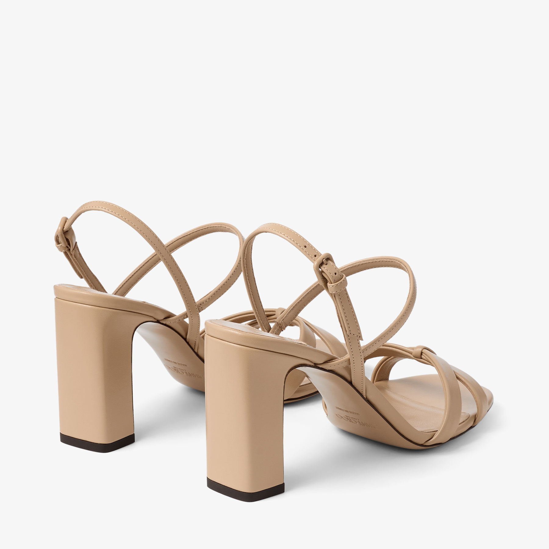 靴 Jimmy Choo37 Elsy Block Heel 85 | Chai Nappa Leather Sandals | JIMMY CHOO