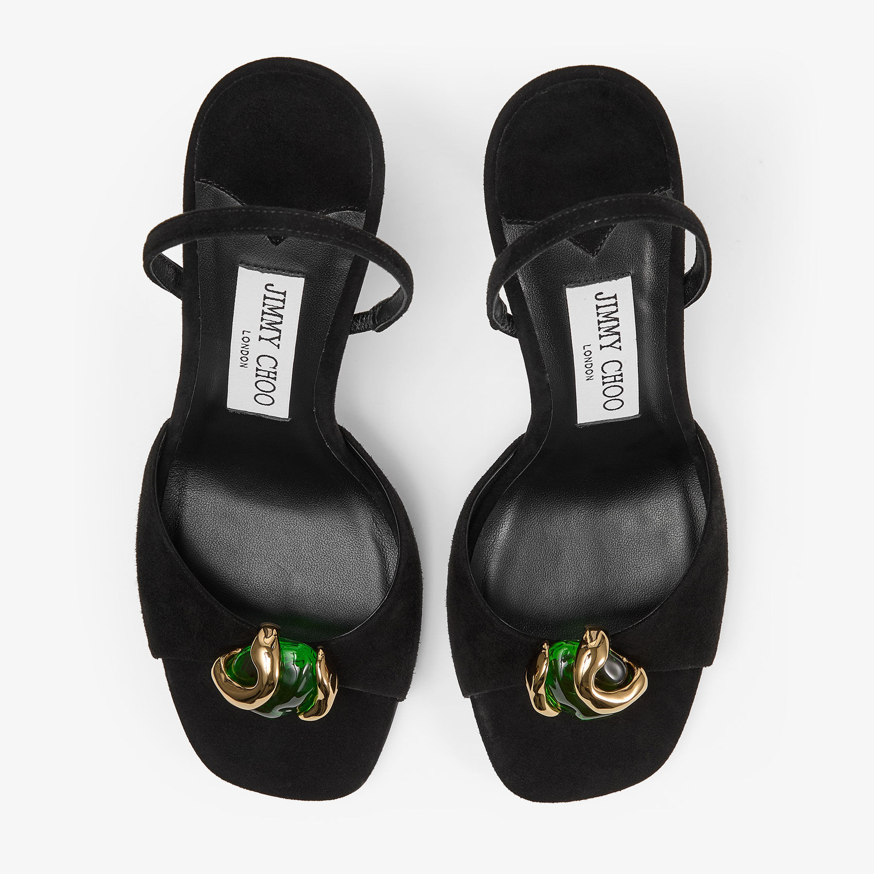 Emani 100 | Black and Clover Suede Sandals | JIMMY CHOO