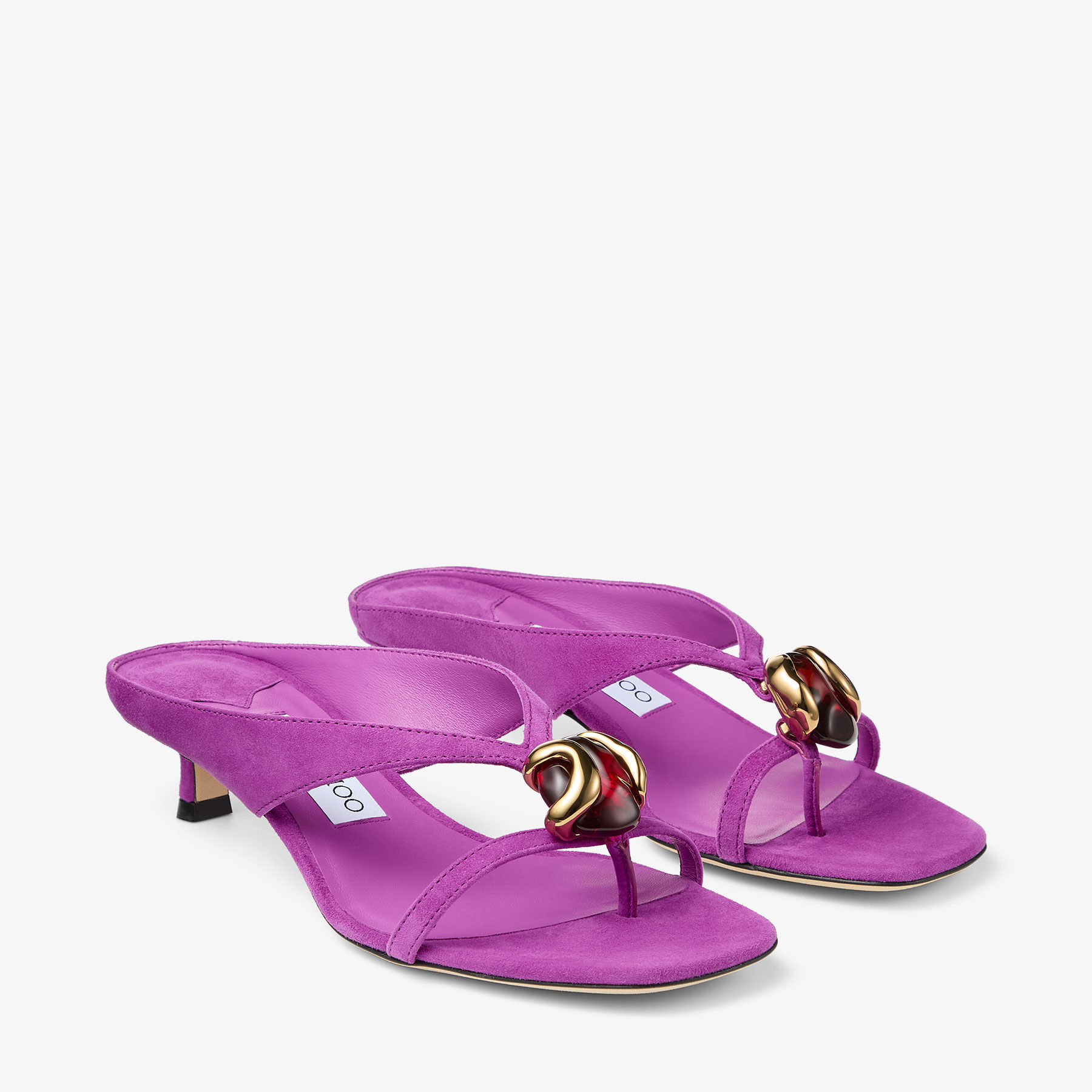 Emeri Stone 35 | Violet Orchid and Dark Amber Suede Sandals