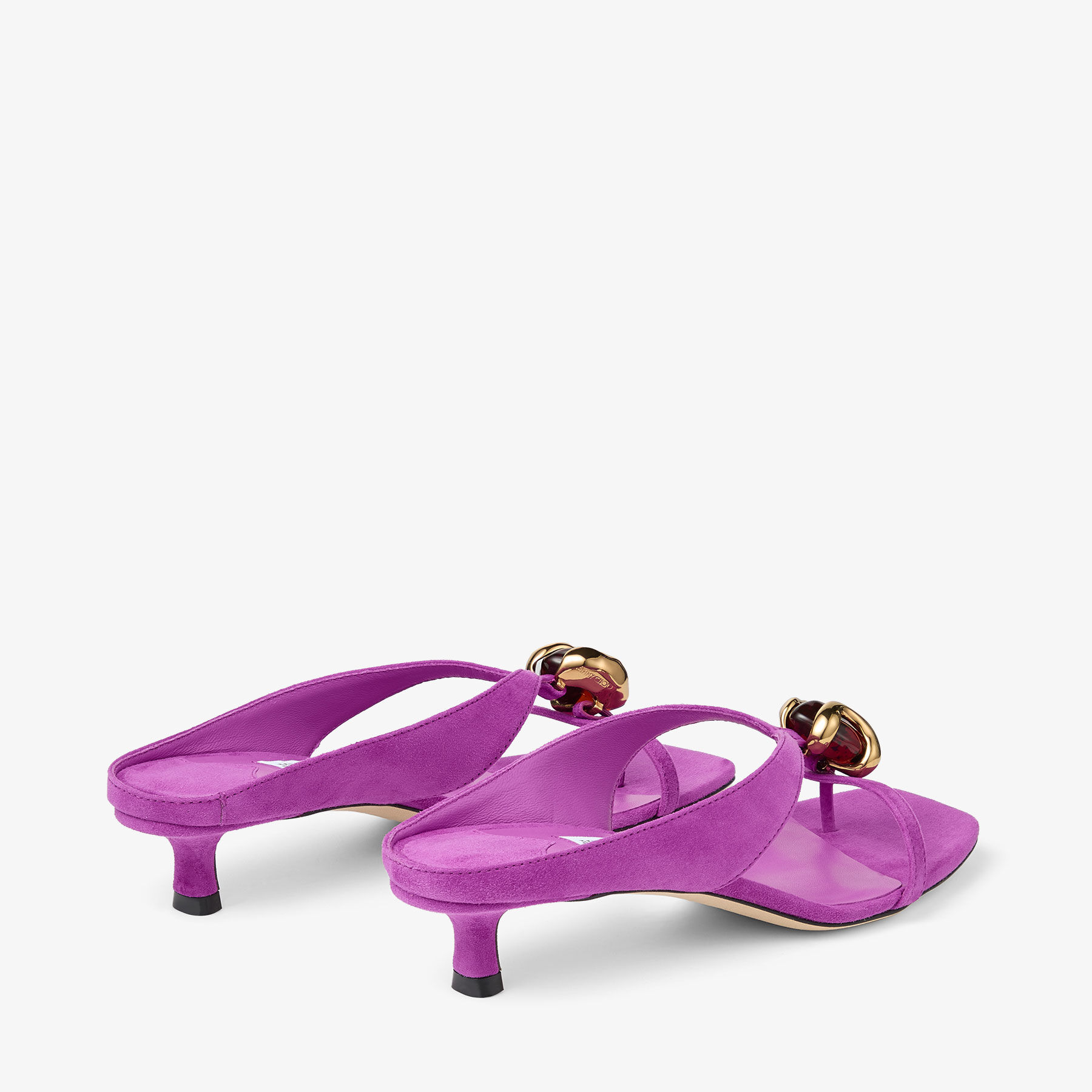 Emeri Stone 35 | Violet Orchid and Dark Amber Suede Sandals