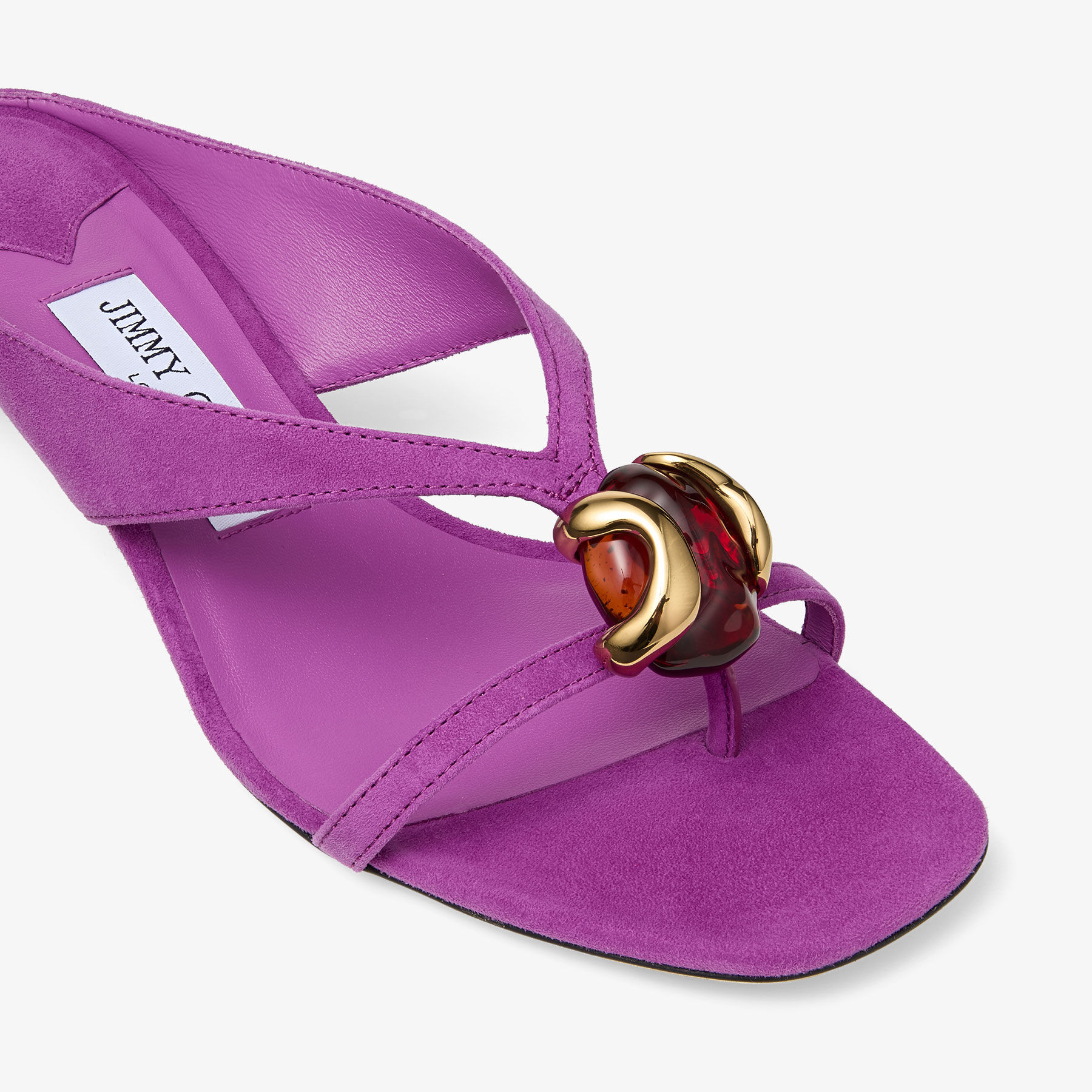 Emeri Stone 35 | Violet Orchid and Dark Amber Suede Sandals