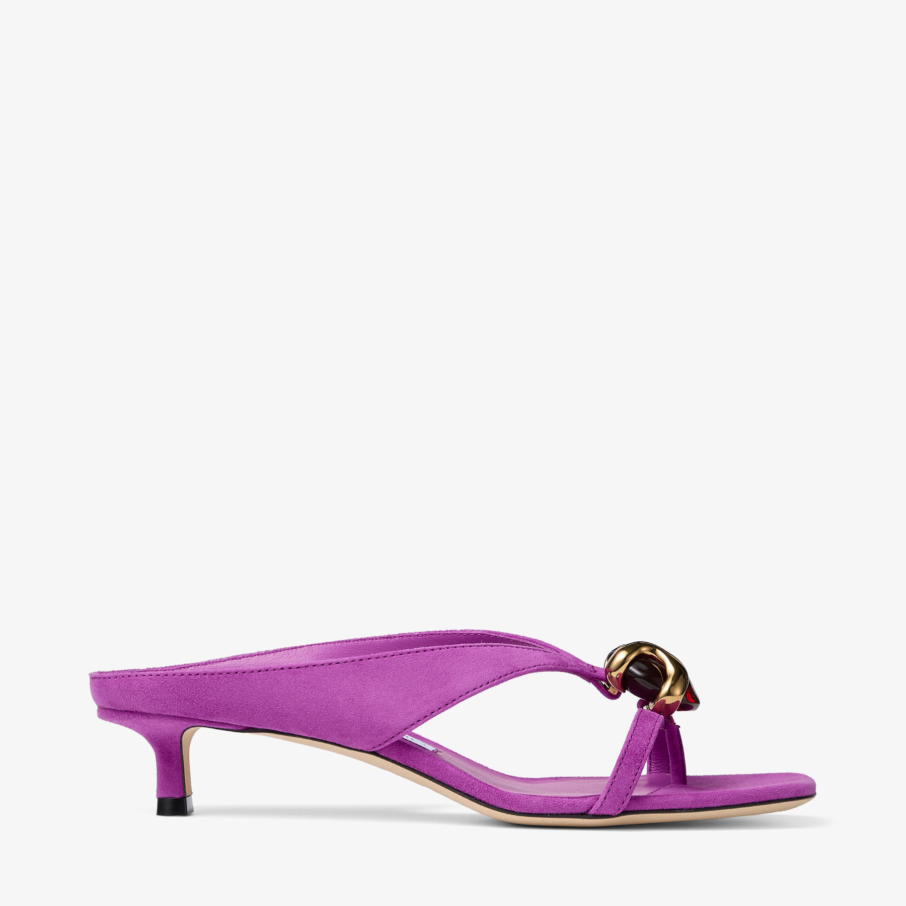 Emeri Stone 35 | Violet Orchid and Dark Amber Suede Sandals