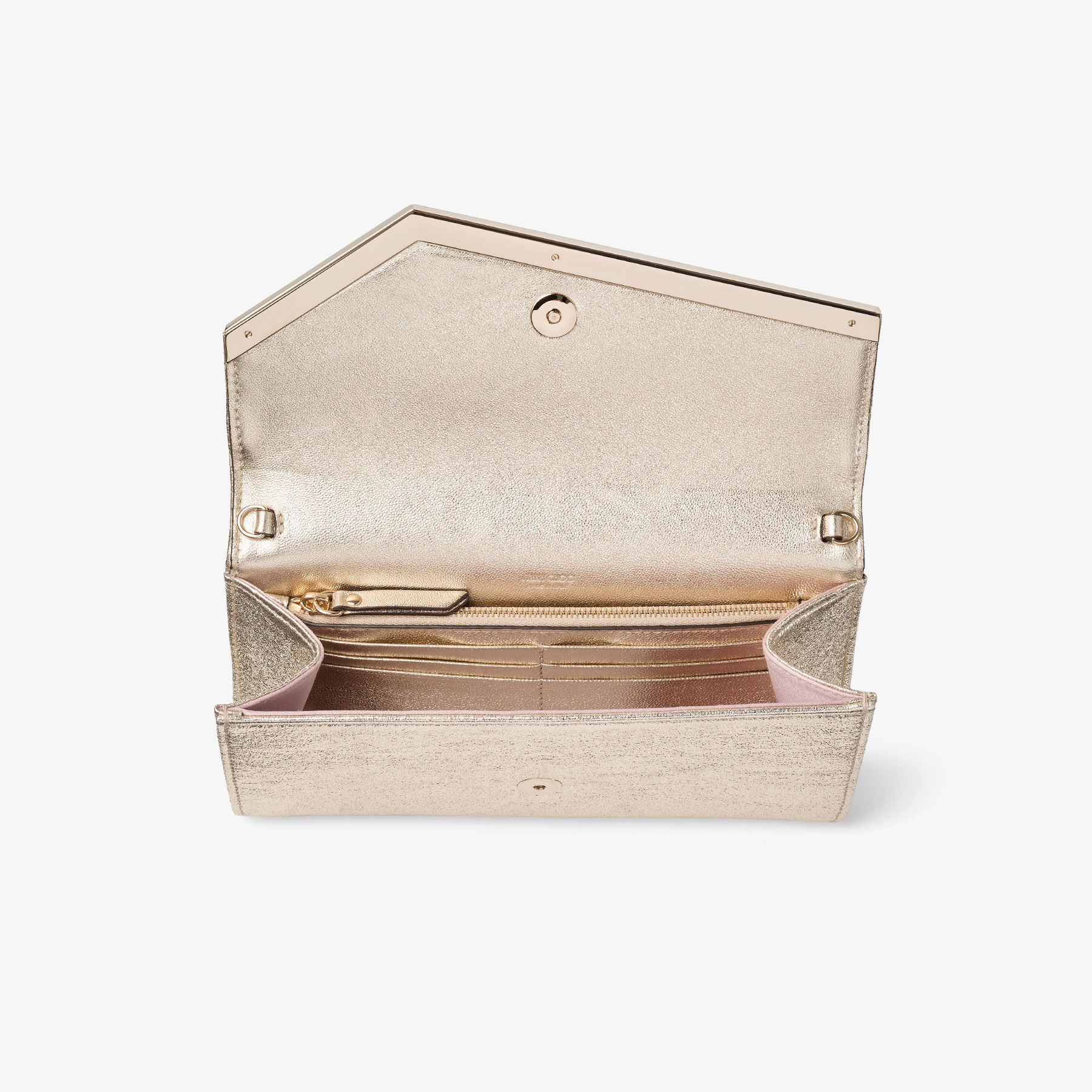 Emmie | Platinum Ice Brilliance Fabric Clutch Bag | JIMMY CHOO