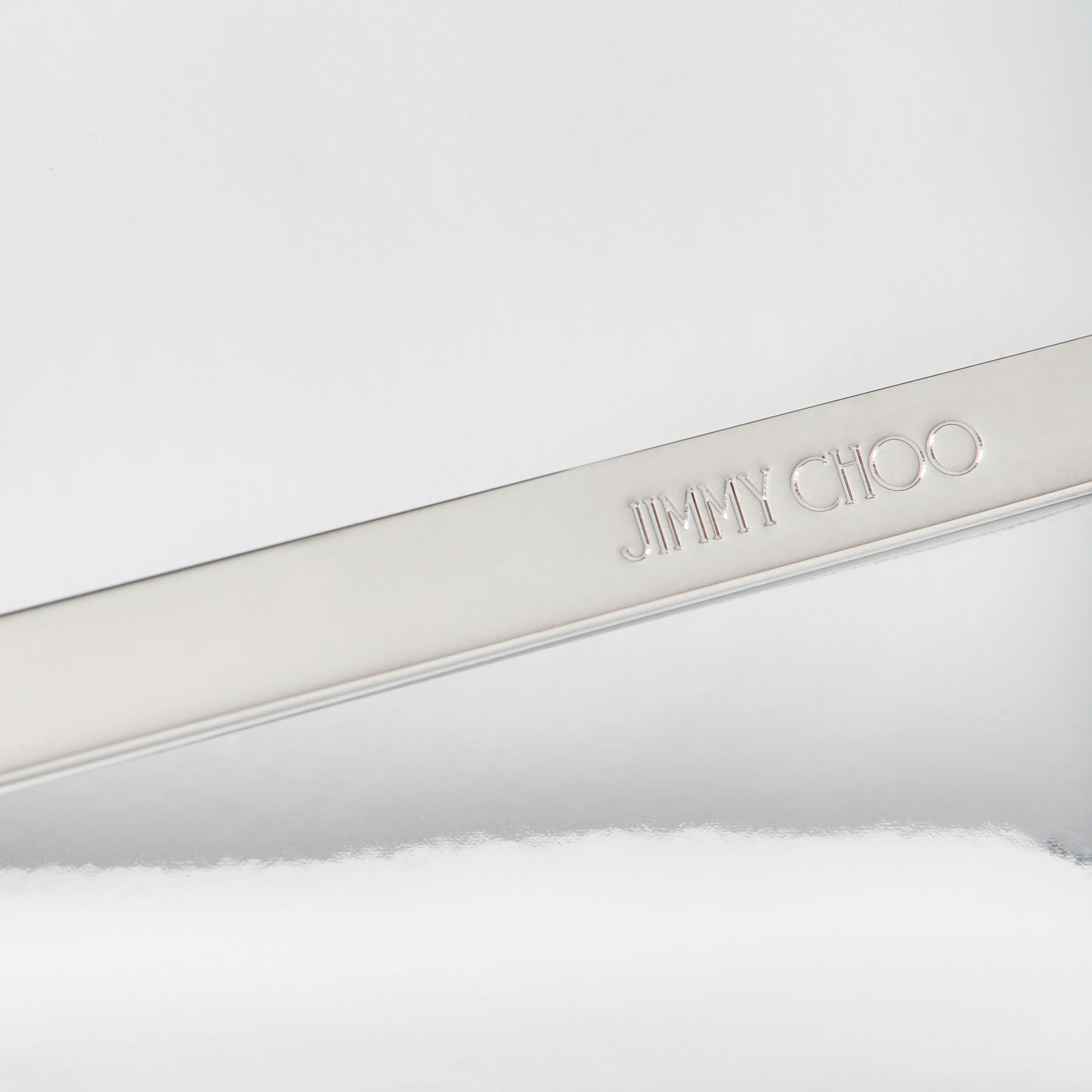 JIMMY CHOO Emmie.Mif ショルダーバッグ EMMIE | Silver Mirror Fabric Clutch Bag | Summer Collection