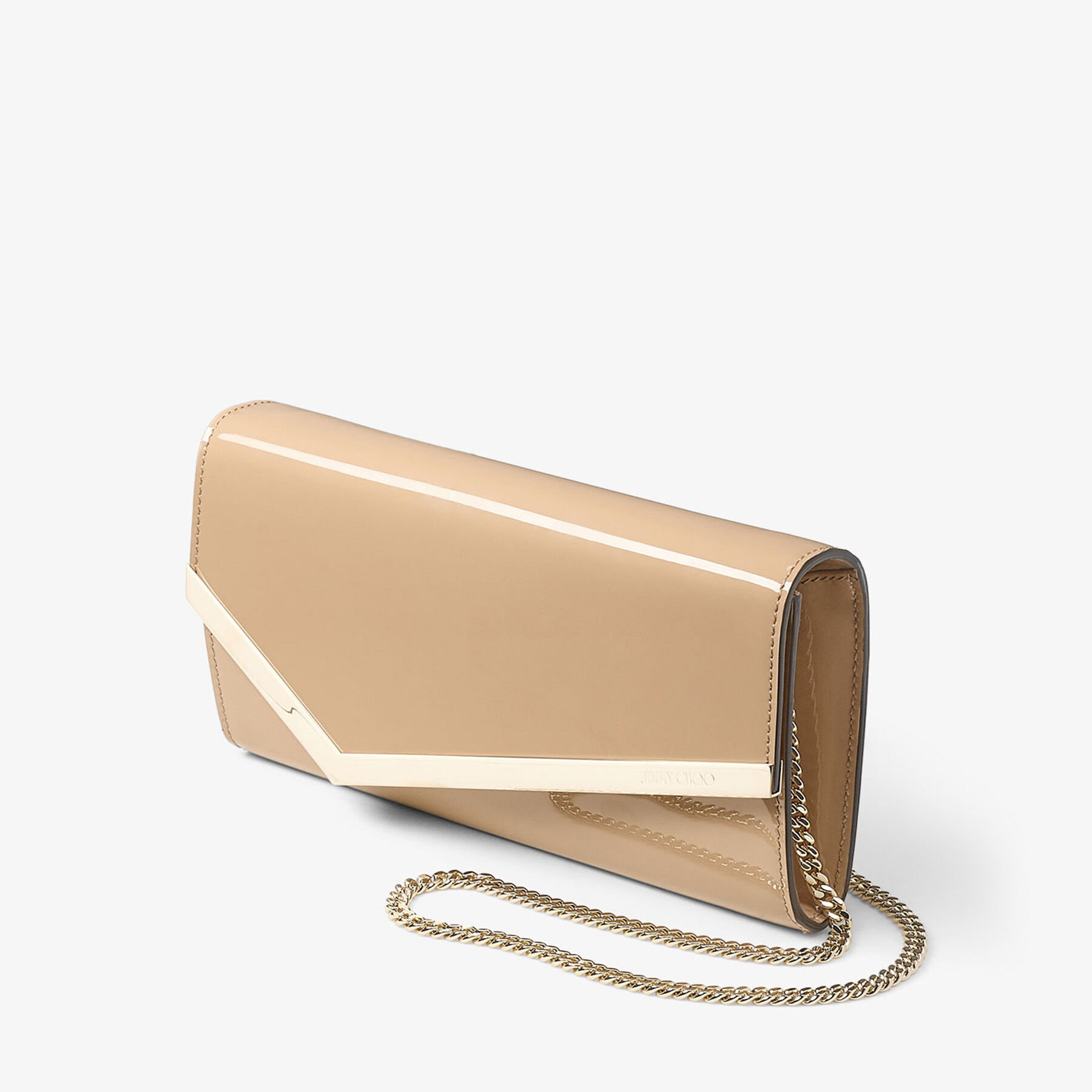 Emmie | Chai Patent Leather Clutch Bag | JIMMY CHOO