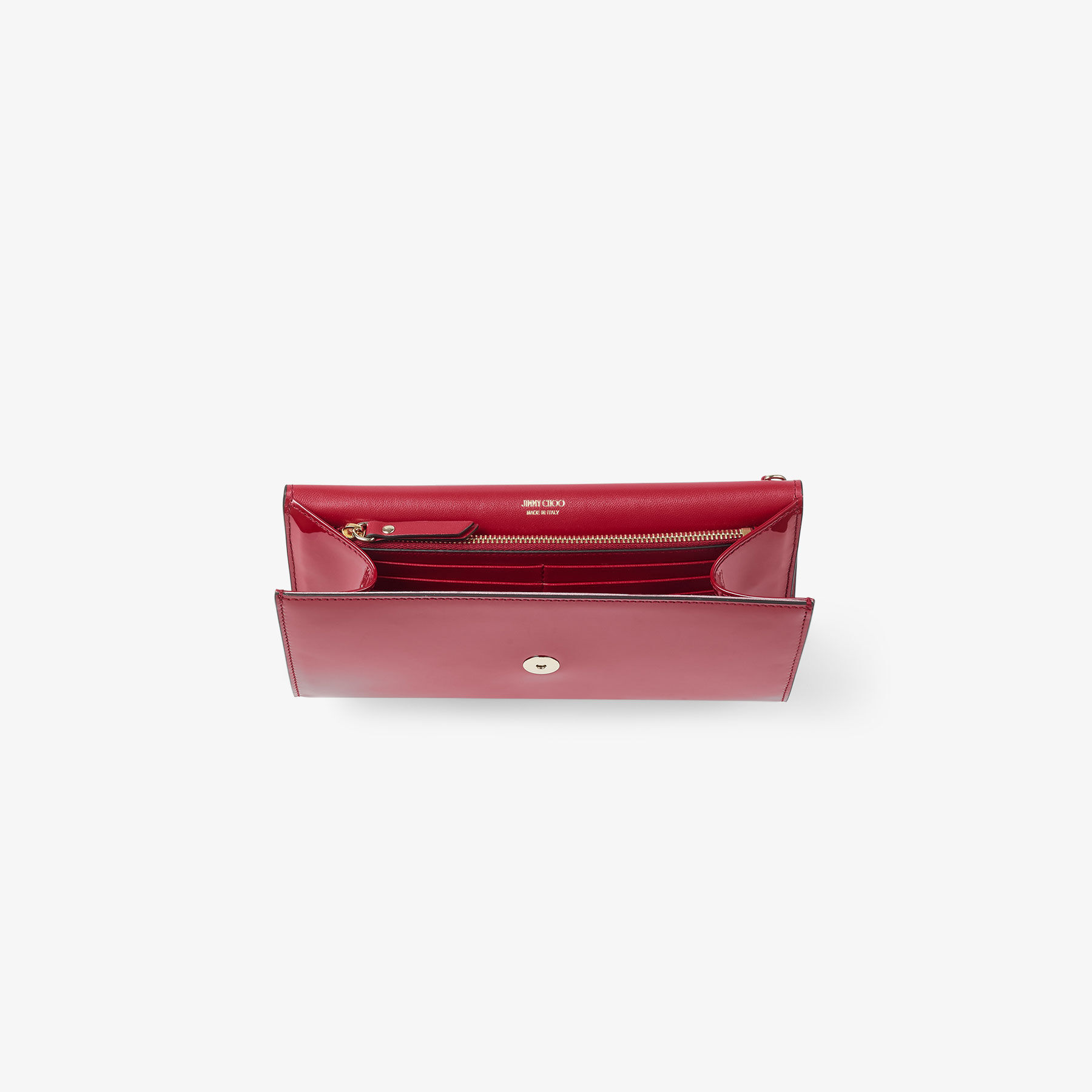 Emmie | Ruby Red Patent Leather Clutch Bag | JIMMY CHOO