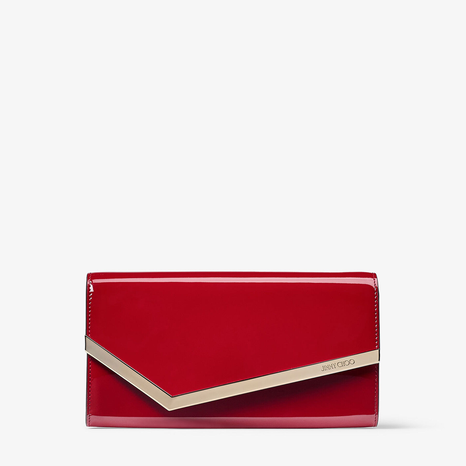 Emmie | Ruby Red Patent Leather Clutch Bag | JIMMY CHOO