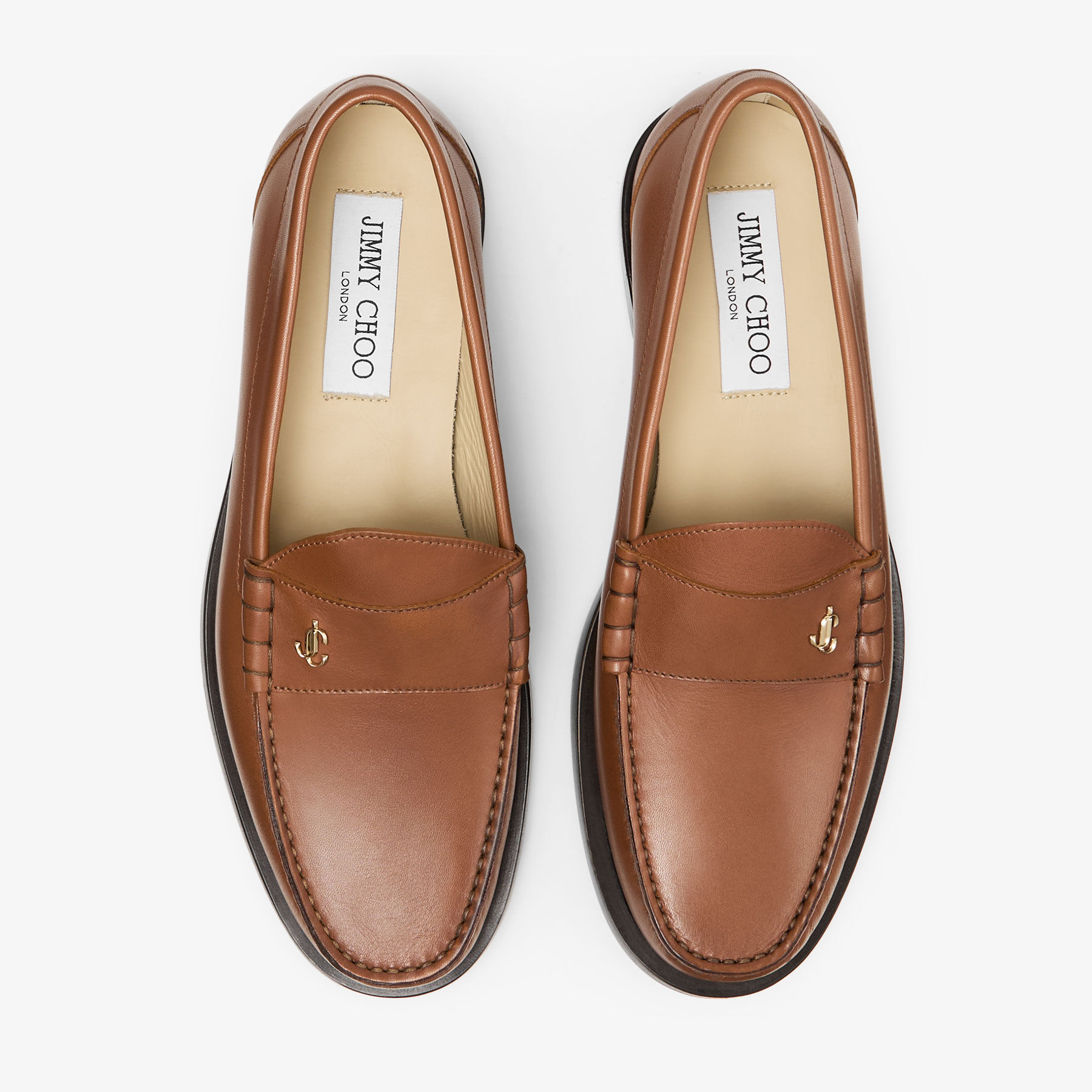 Ethan Loafer |Tan Matt Brushed Leather Loafer | JIMMY CHOO