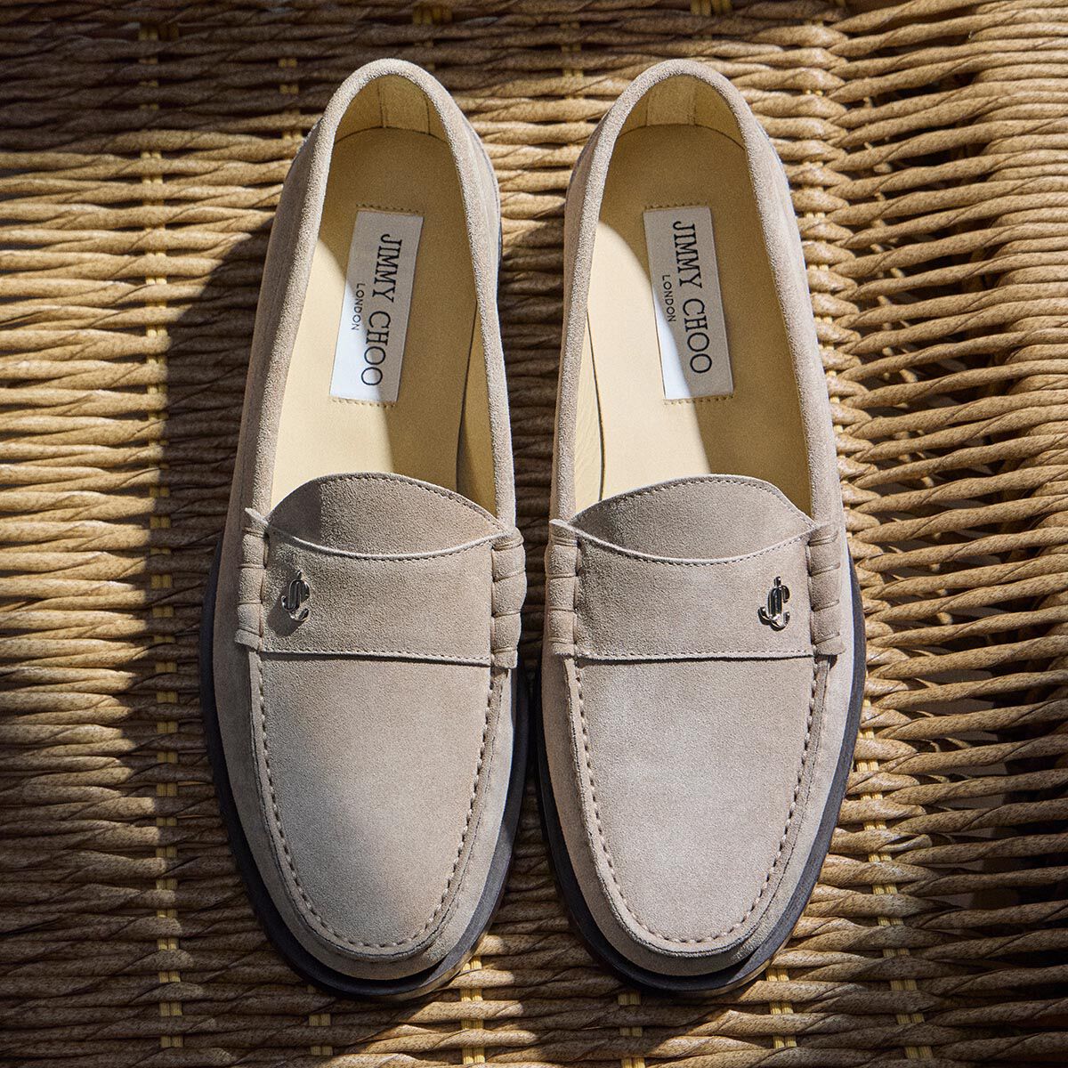 Ethan Loafer |Stone Velvet Suede Loafer | JIMMY CHOO