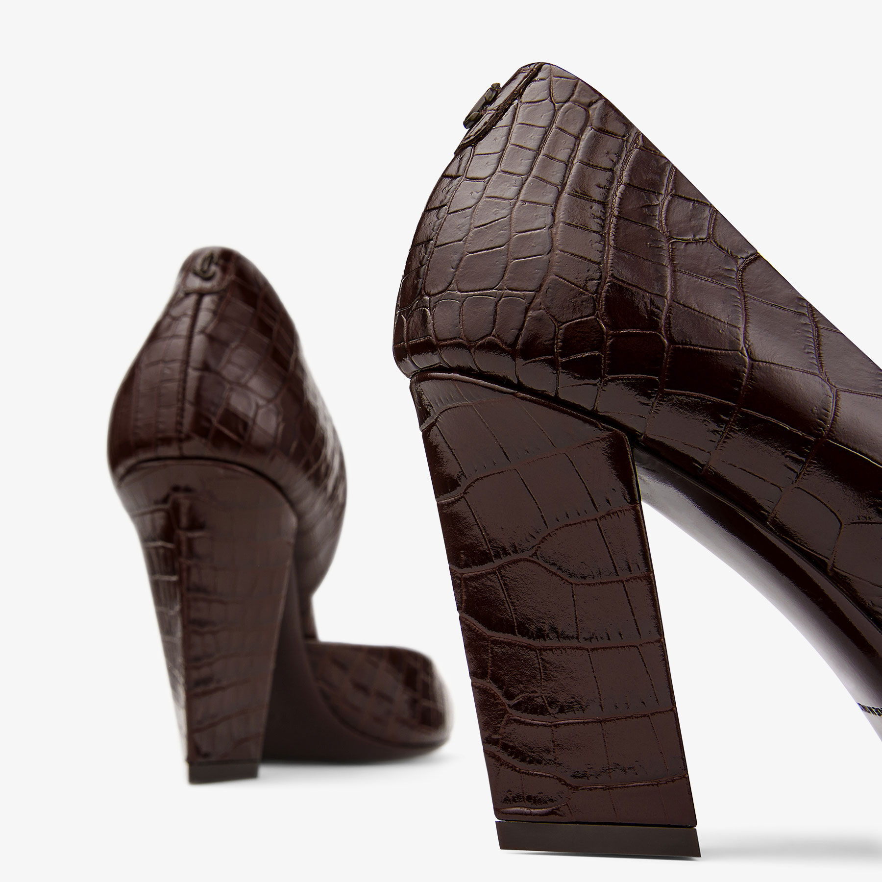 Farren 85 | Chocolate Croc Embossed Leather | JIMMY CHOO