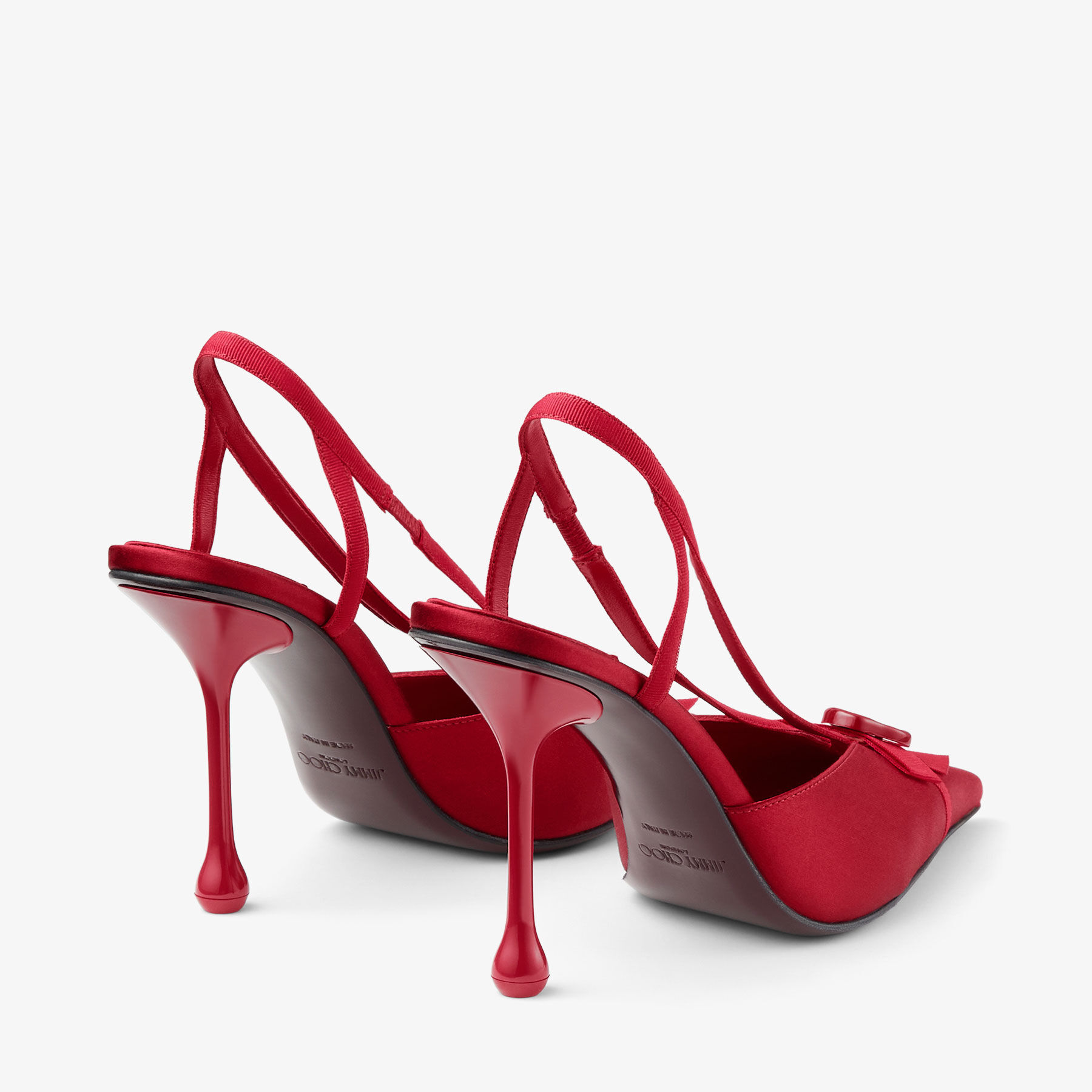 美品！JIMMY CHOO レッド スエード パンプス36 1/2 Faya 95 | Ruby Red Satin and Grosgrain Slingbacks | JIMMY CHOO