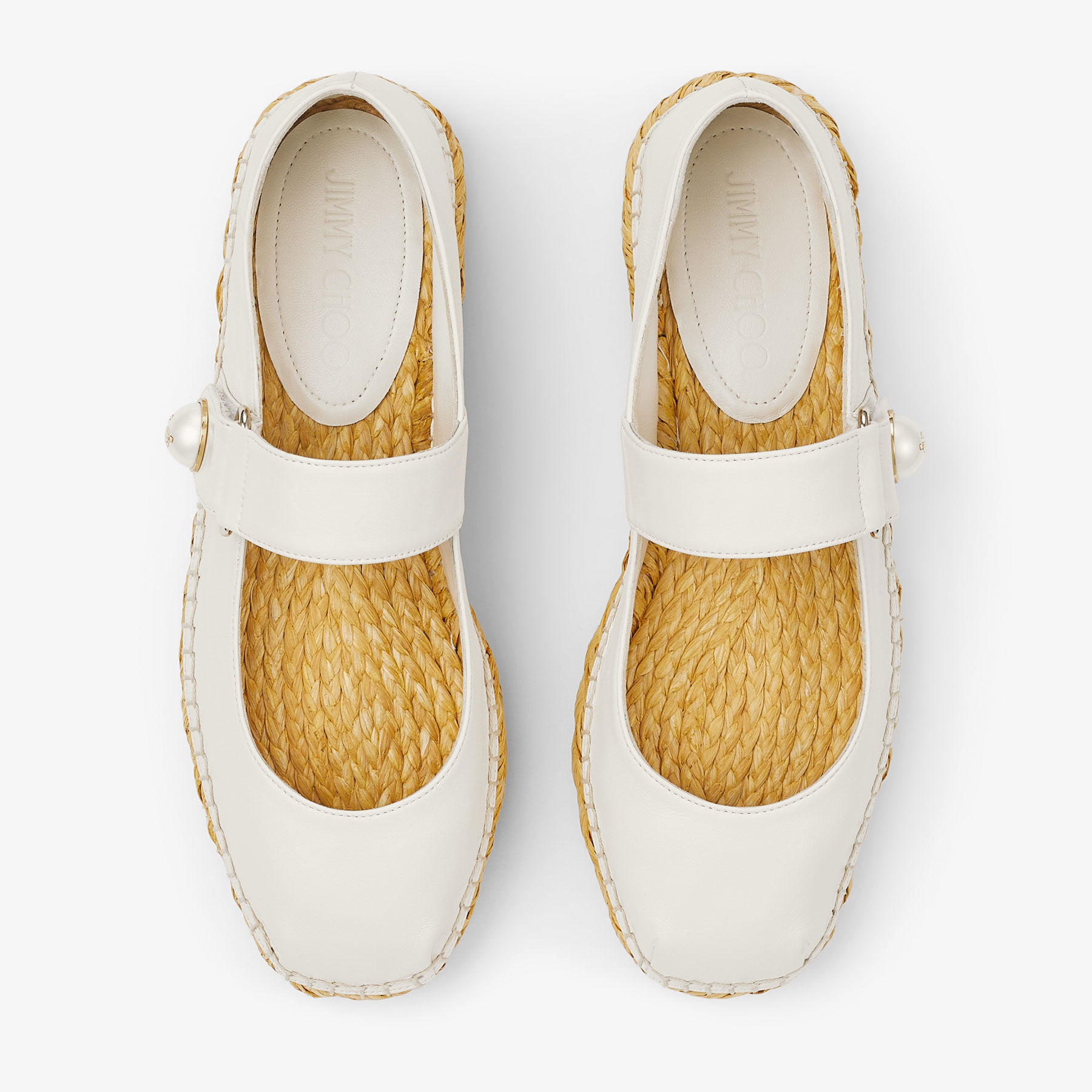 Jimmy Choo★ESPADRILLAS Fayence Espadrille|Latte Nappa Leather Flats| JIMMY CHOO US